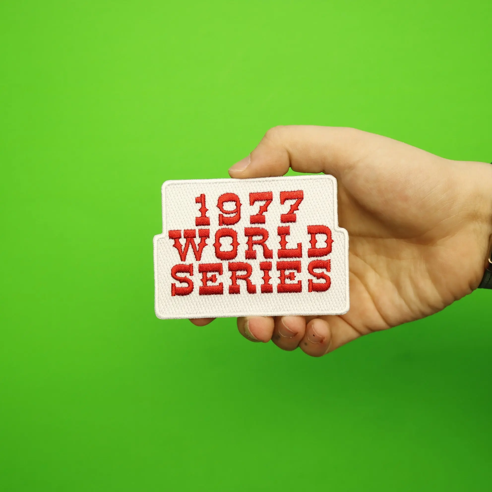1977 MLB World Series Logo Jersey Patch Los Angeles Dodgers vs. New York Yankees - Image 2