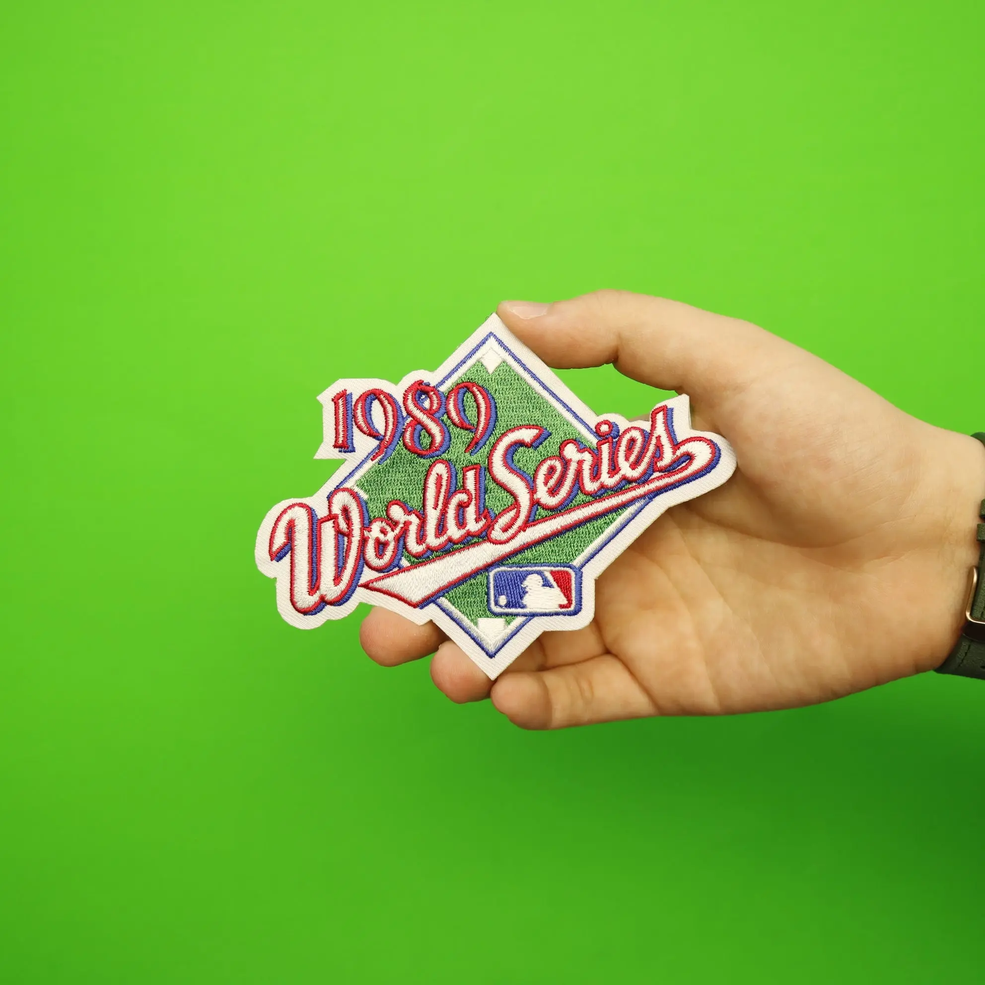1989 MLB World Series Logo Jersey Patch San Francisco Giants vs. Oakland Athletics - Image 2