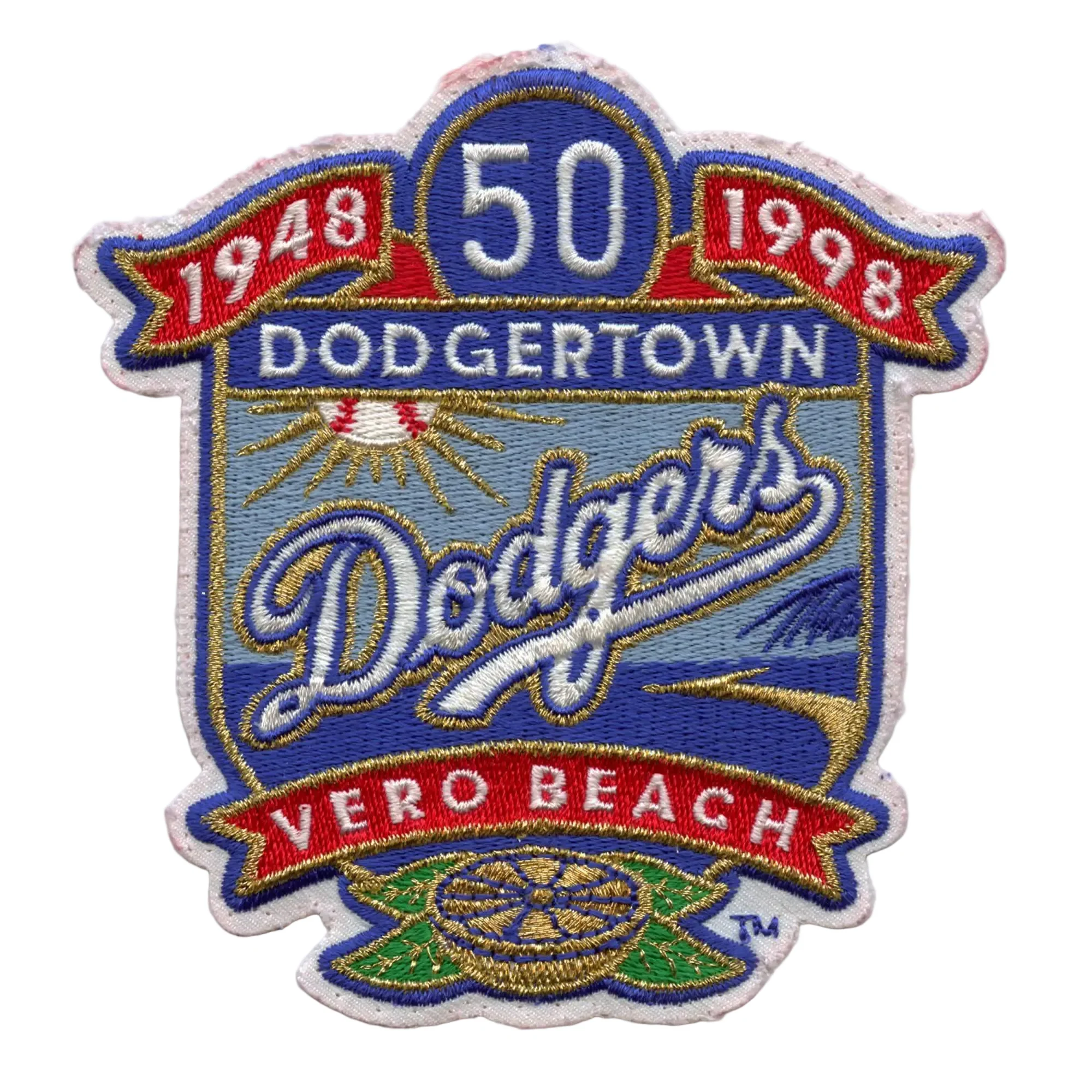 1998 Los Angeles Dodgers 50th Anniversary Jersey Patch Vero Beach