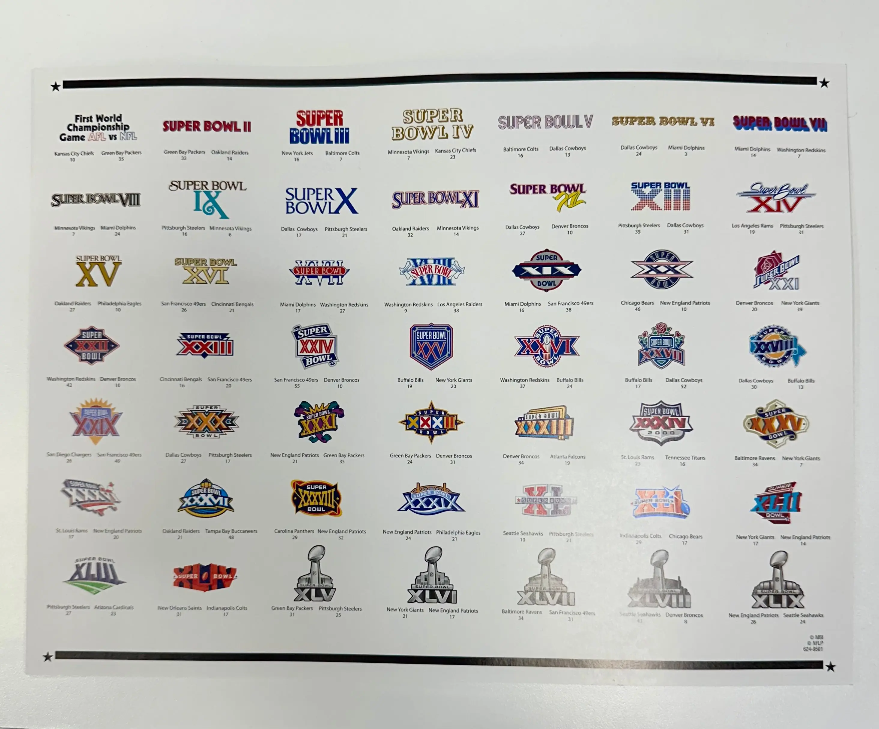 2016 NFL Super Bowl 50 Year Anniversary Willabee & Ward Media Patch - Image 2
