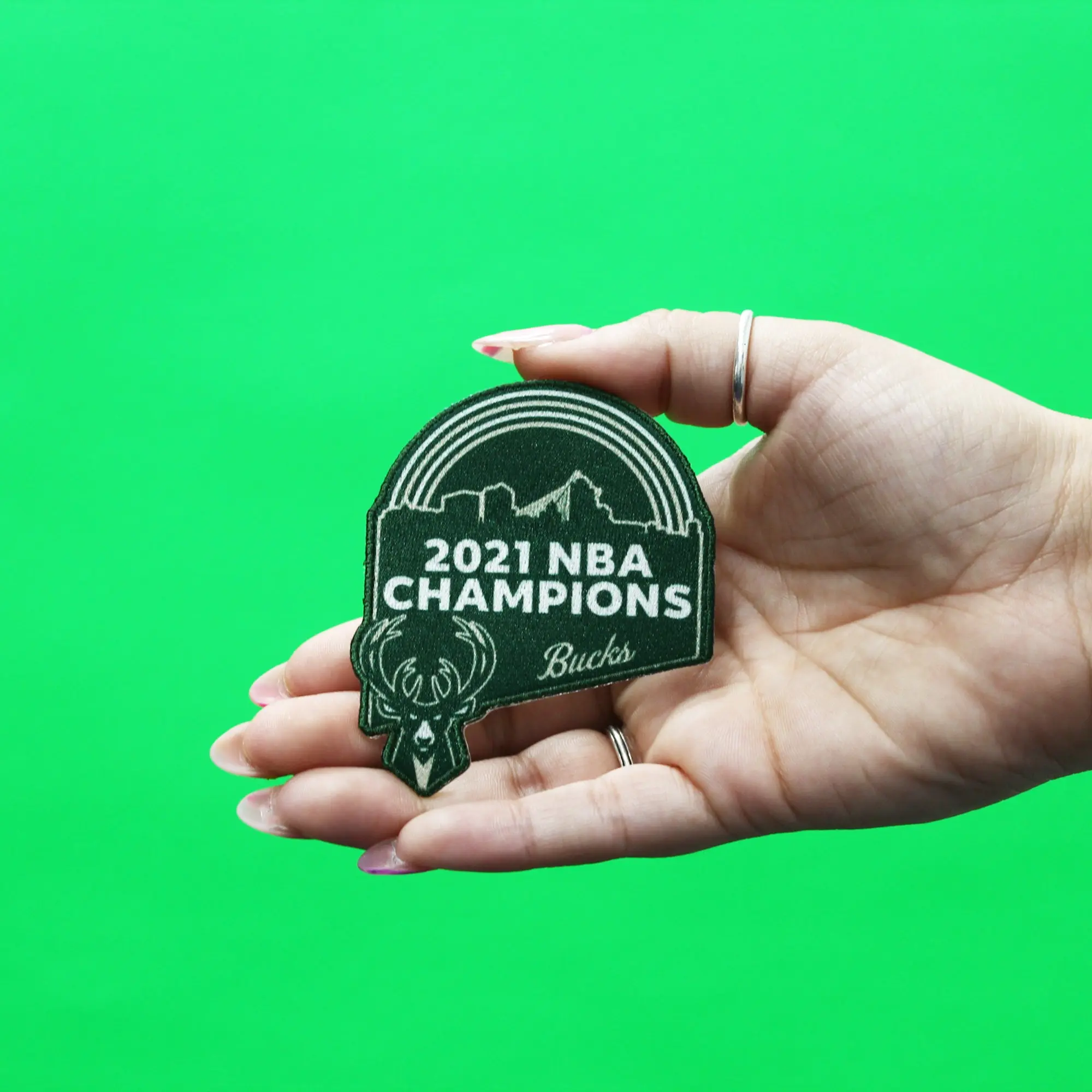 2021 NBA Finals Champions Milwaukee Bucks Rainbow Patch - Image 2