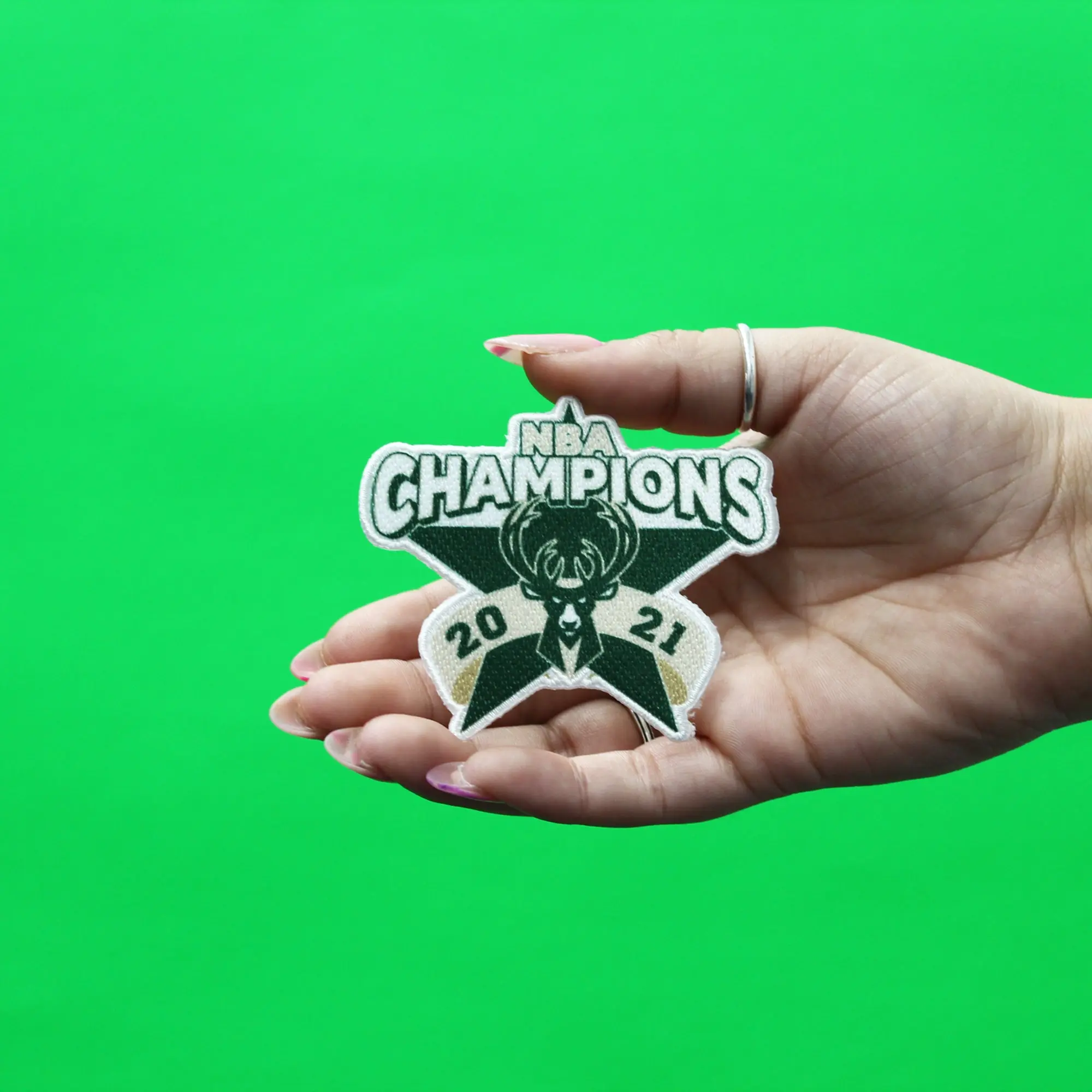 2021 NBA Finals Champions Milwaukee Bucks Star Patch - Image 2