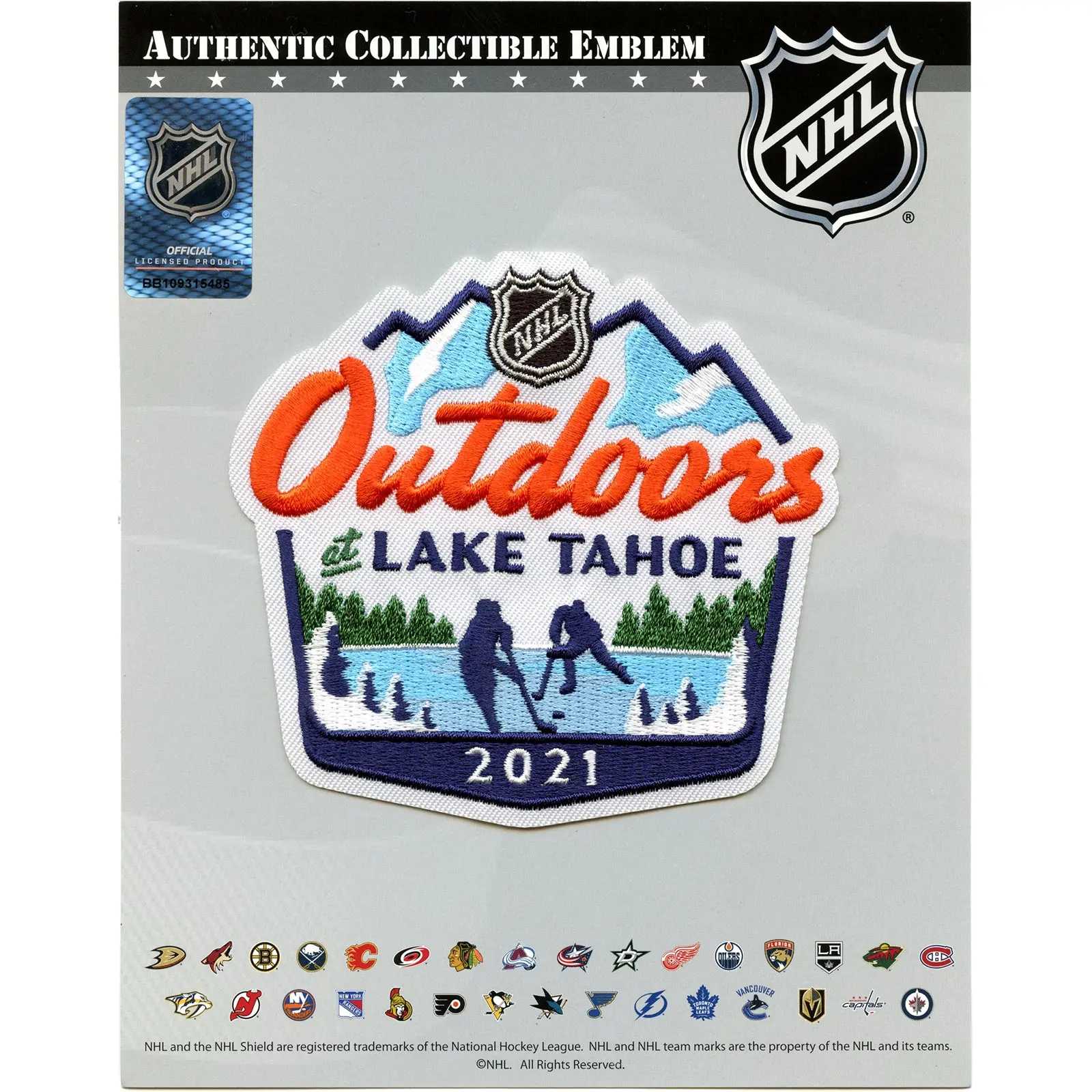 2021 NHL Outdoors At Lake Tahoe Game Logo Jersey Patch