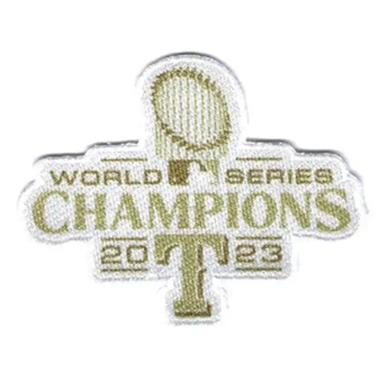 2023 MLB World Series Champions Texas Rangers Gold Jersey Patch - Image 2