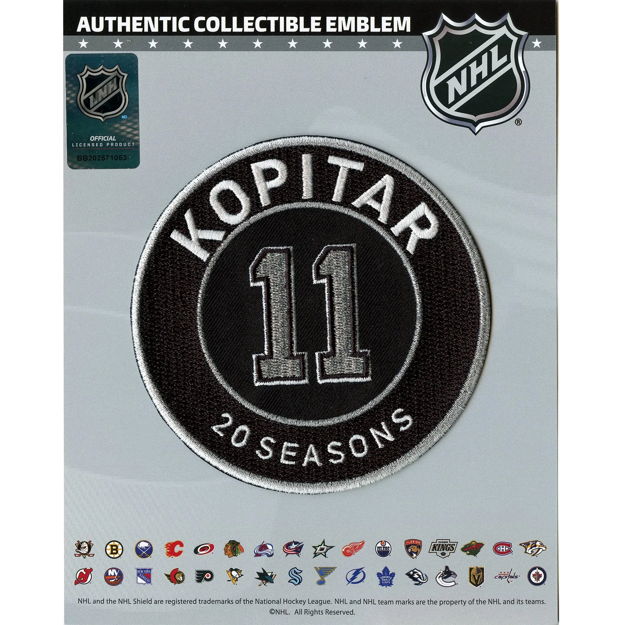 2026 Los Angeles Kings Anže Kopitar 20 Final NHL Seasons Jersey Patch