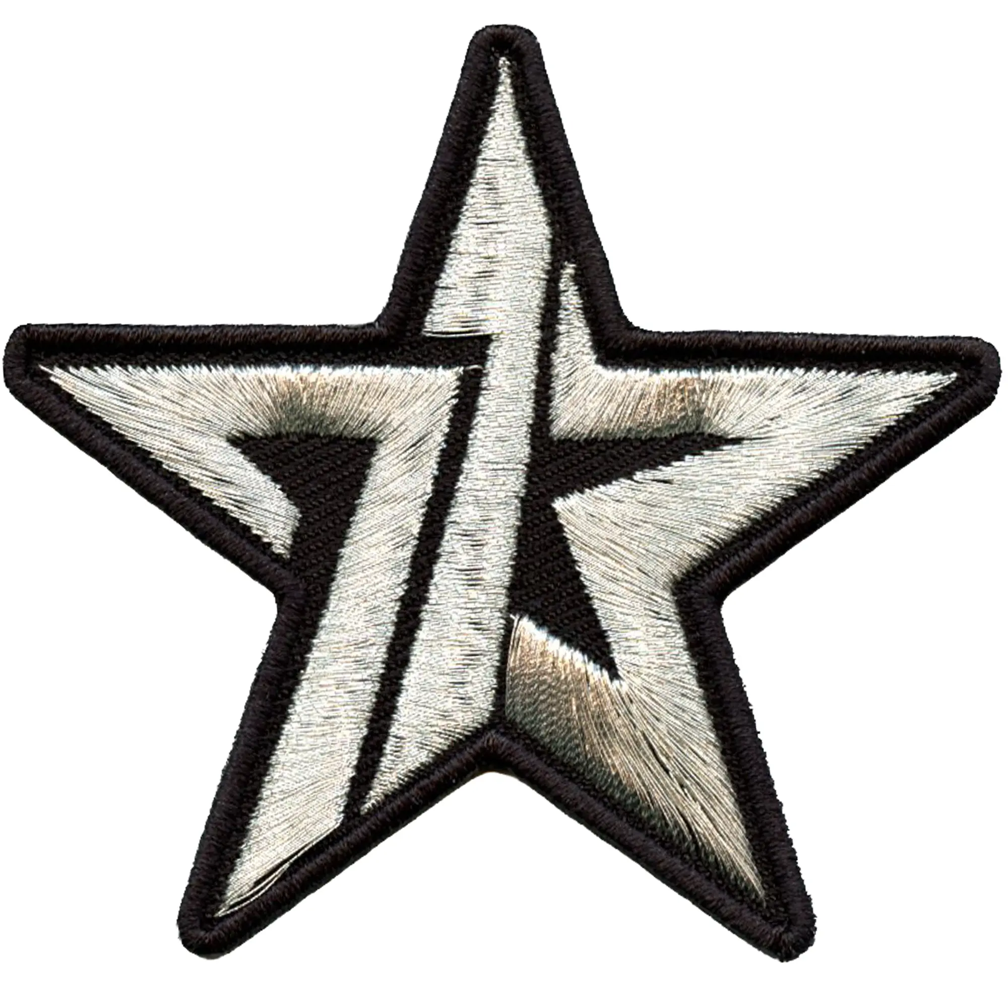 713 Star Houston Patch Texas Area Code Embroidered Iron On Silver Black - Image 2