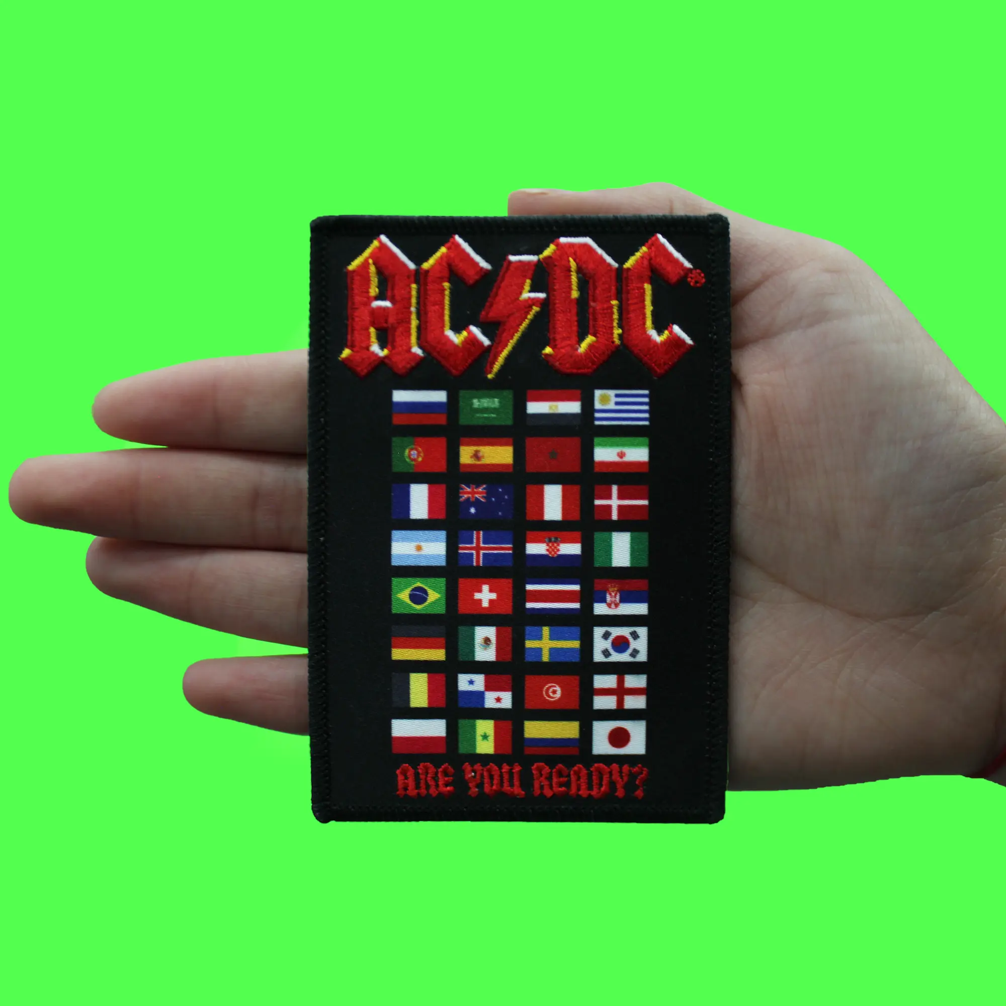ACDC Are You Ready? Patch Classic Rock Band Sublimated Embroidered Iron On - Image 2