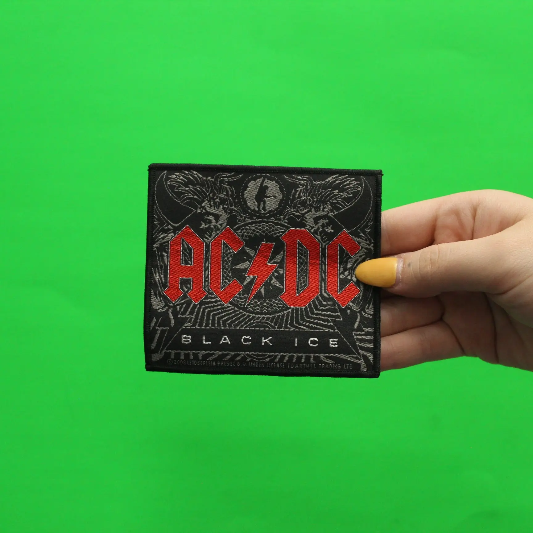 ACDC Black Ice Patch Classic Rock Band Woven Sew On - Image 2