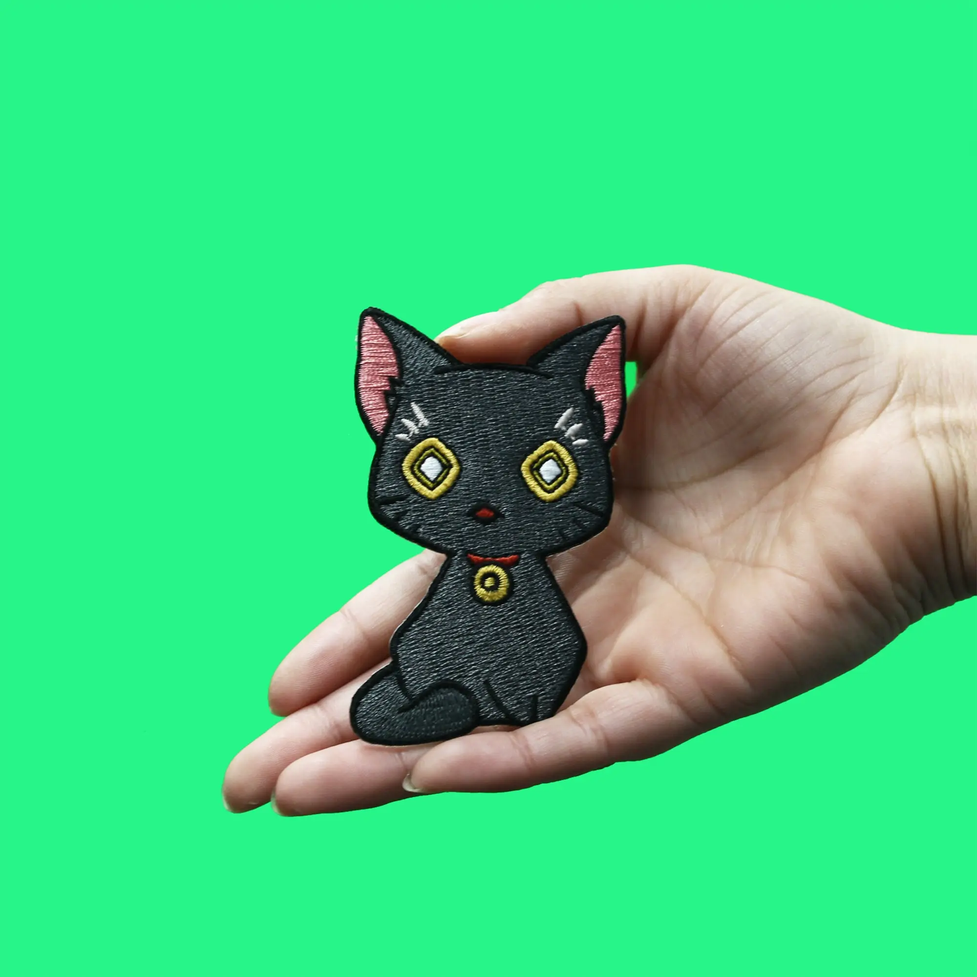Akudama Drive Black Cat Patch Eyes Open Embroidered Iron On - Image 2