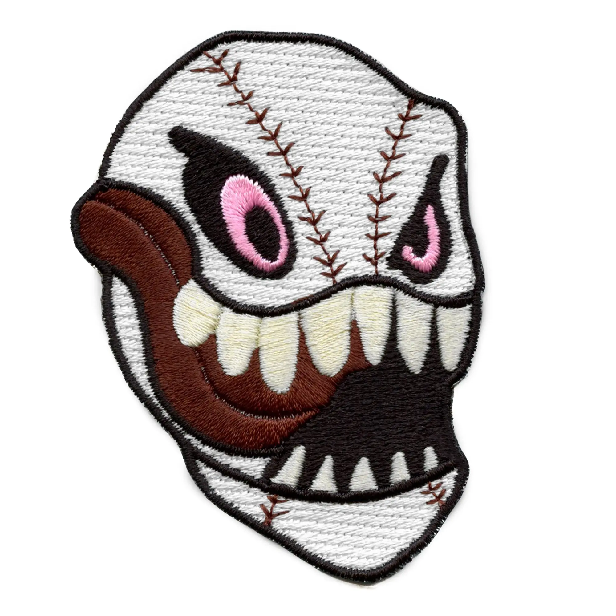 Animated Monster Ball Patch Baseball Grin Evil Embroidered Iron On