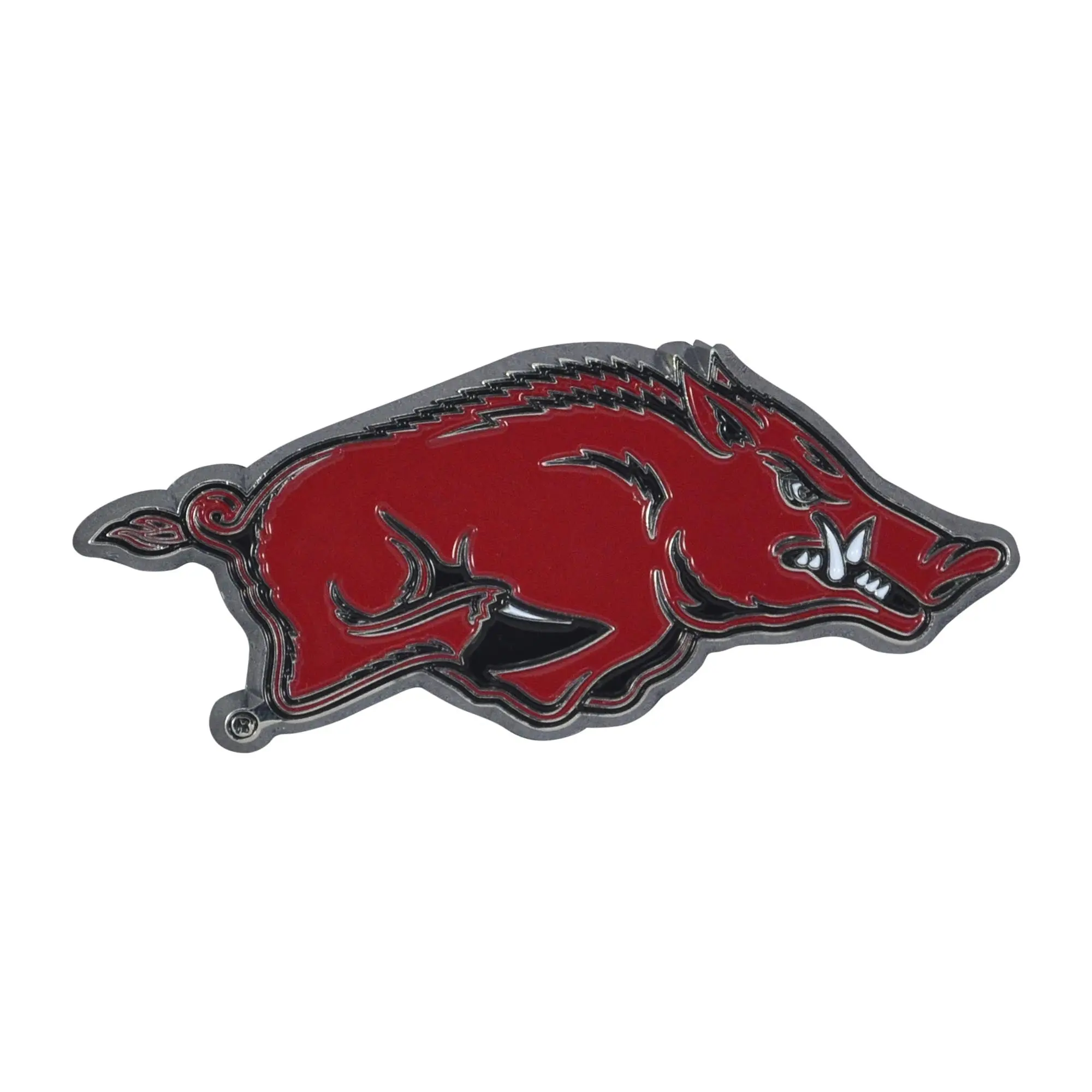 Arkansas Razorbacks Solid Metal Red Color Auto Emblem