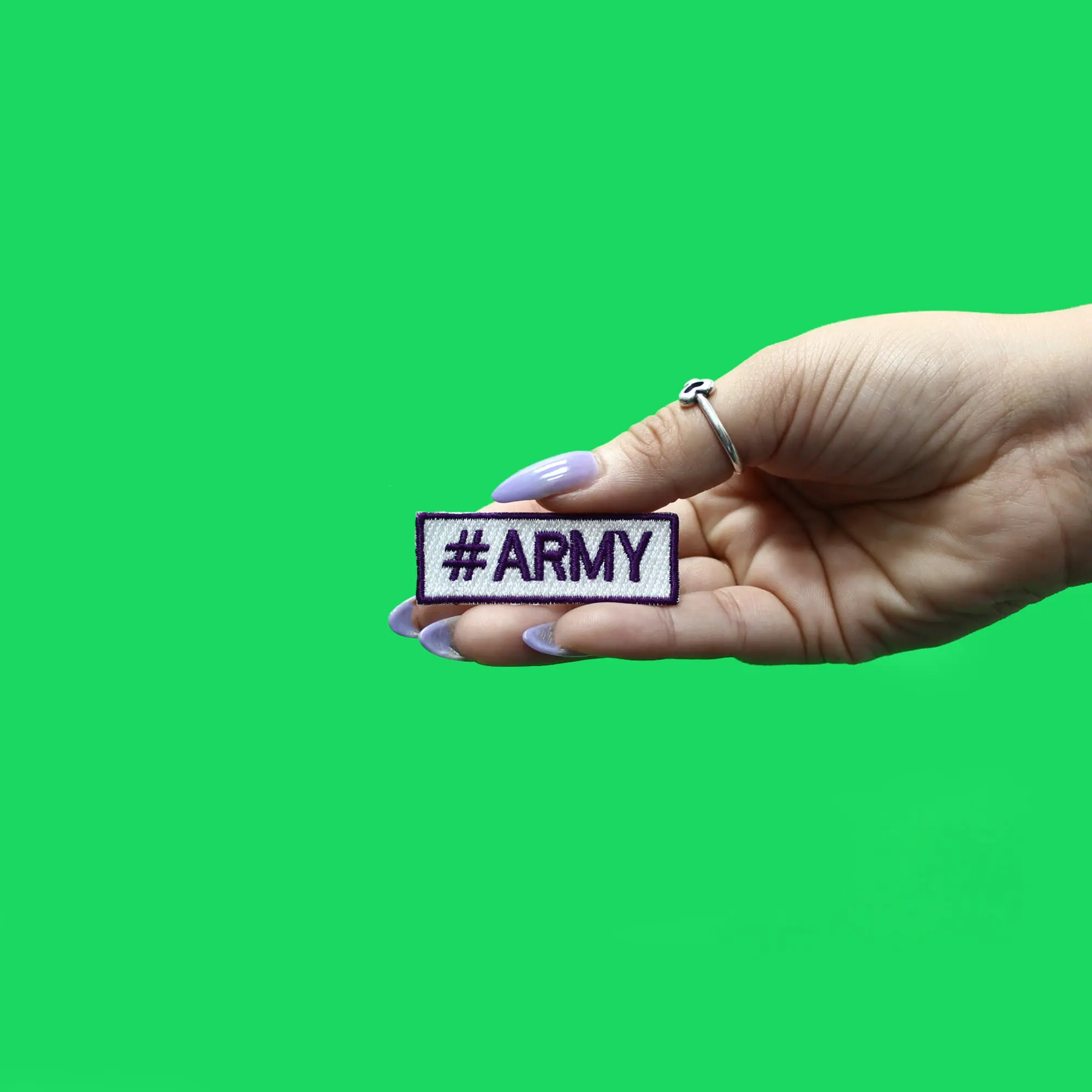 #ARMY Patch KPOP Fan Hashtag Embroidered Iron On - Image 2