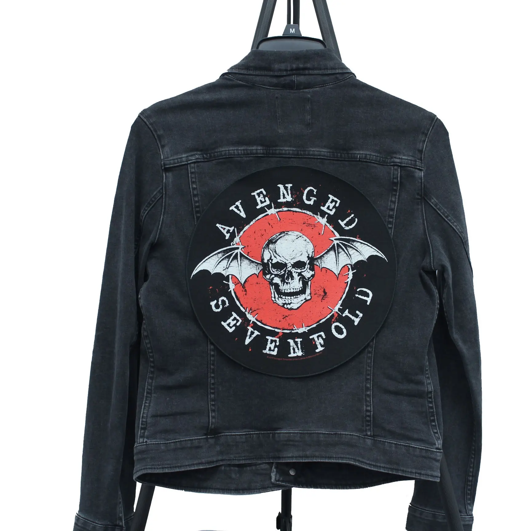 Avenged Sevenfold Back Patch Distressed Skull XL DTG Printed Sew On - Image 2