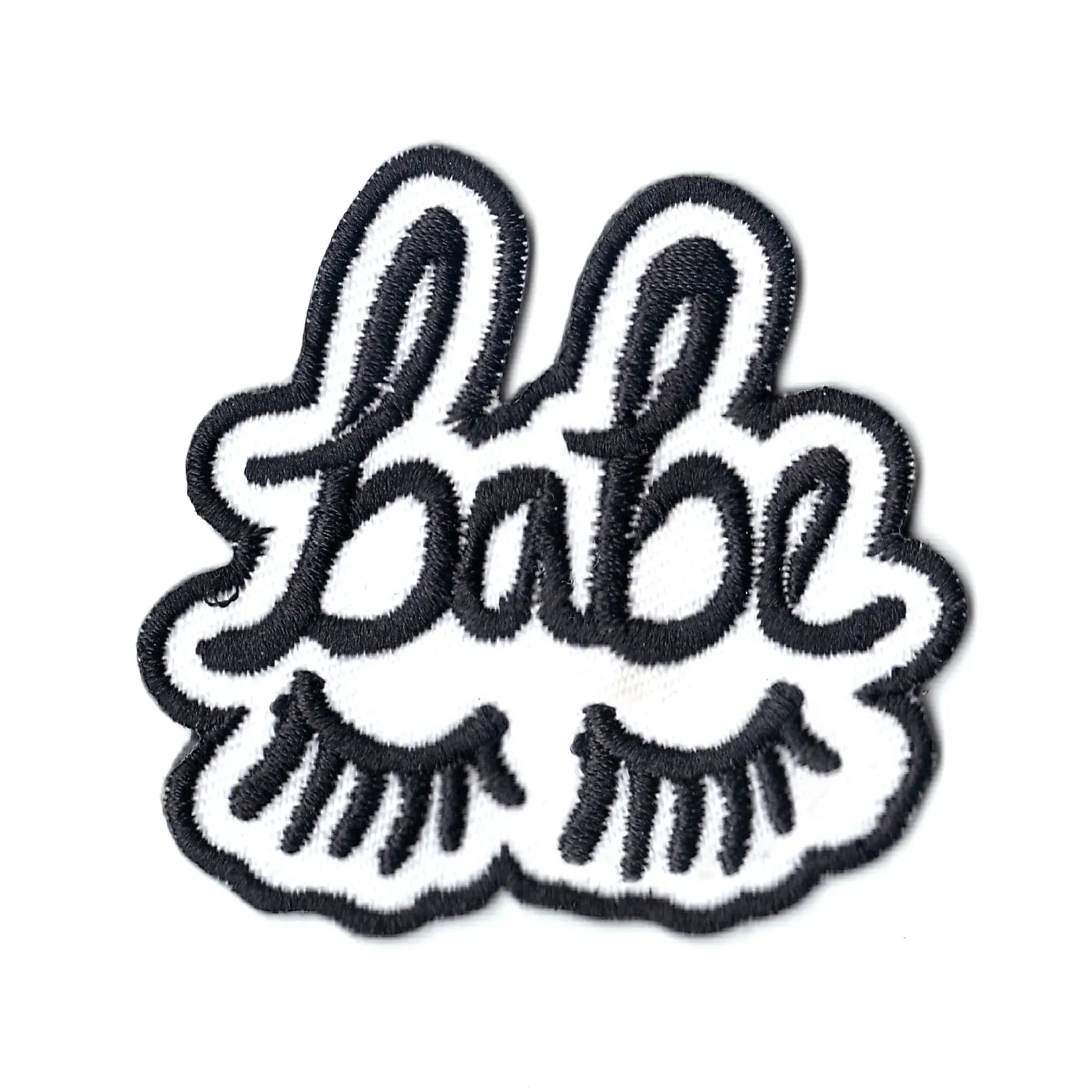 Babe With Eye Lashes Embroidered Iron On Patch