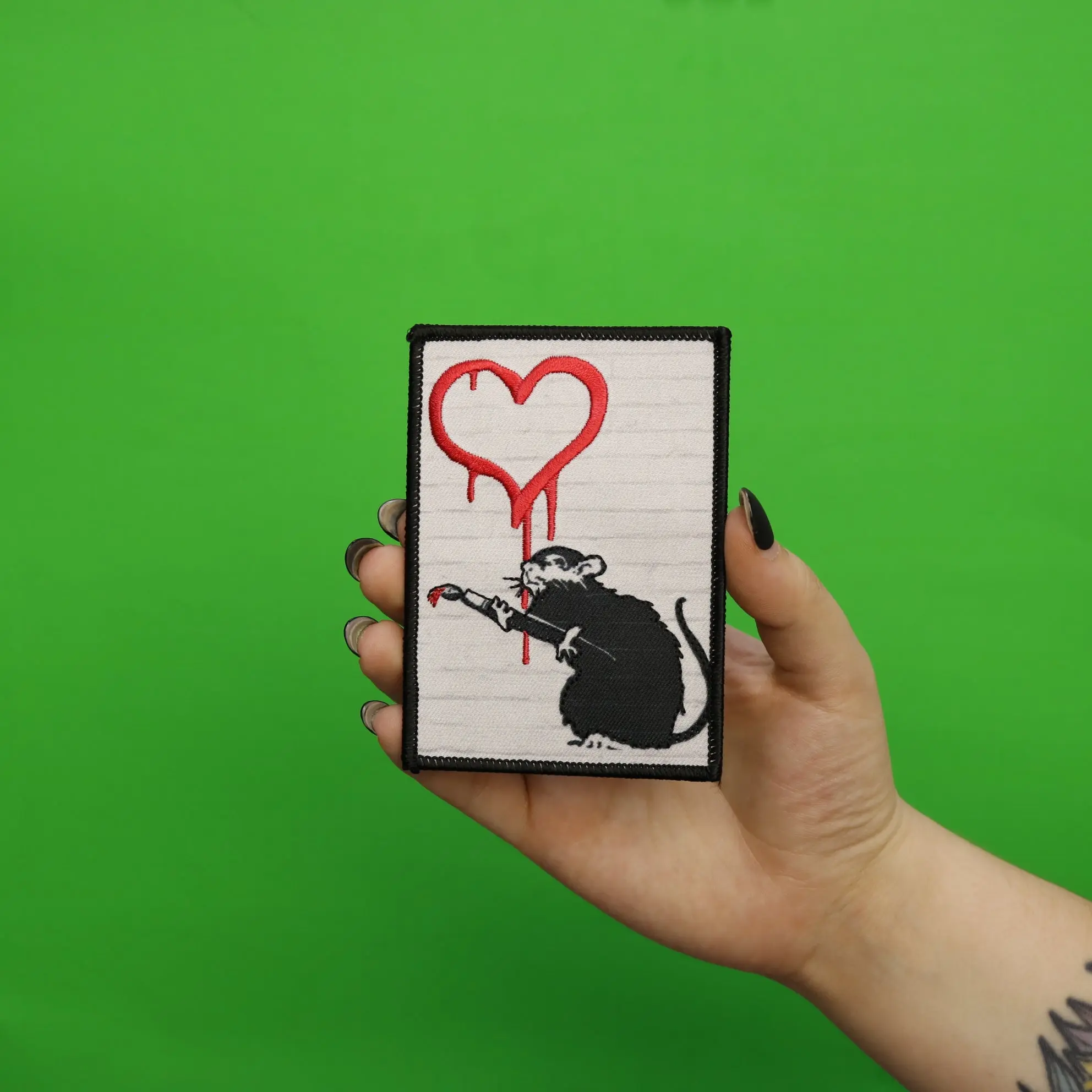 Banksy Love Rat Embroidered Iron On PhotoPatch - Image 2