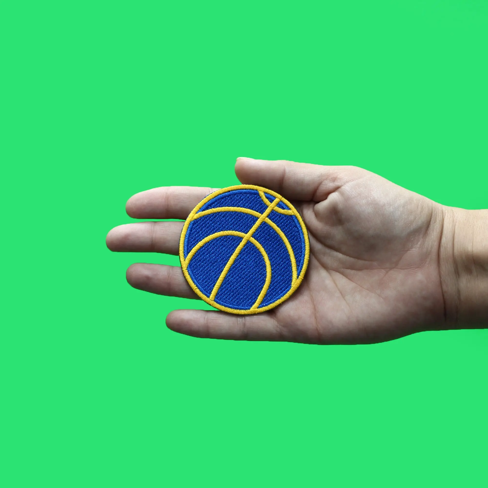 Basketball (Gold & Blue) Iron On Embroidered Patch - Image 2