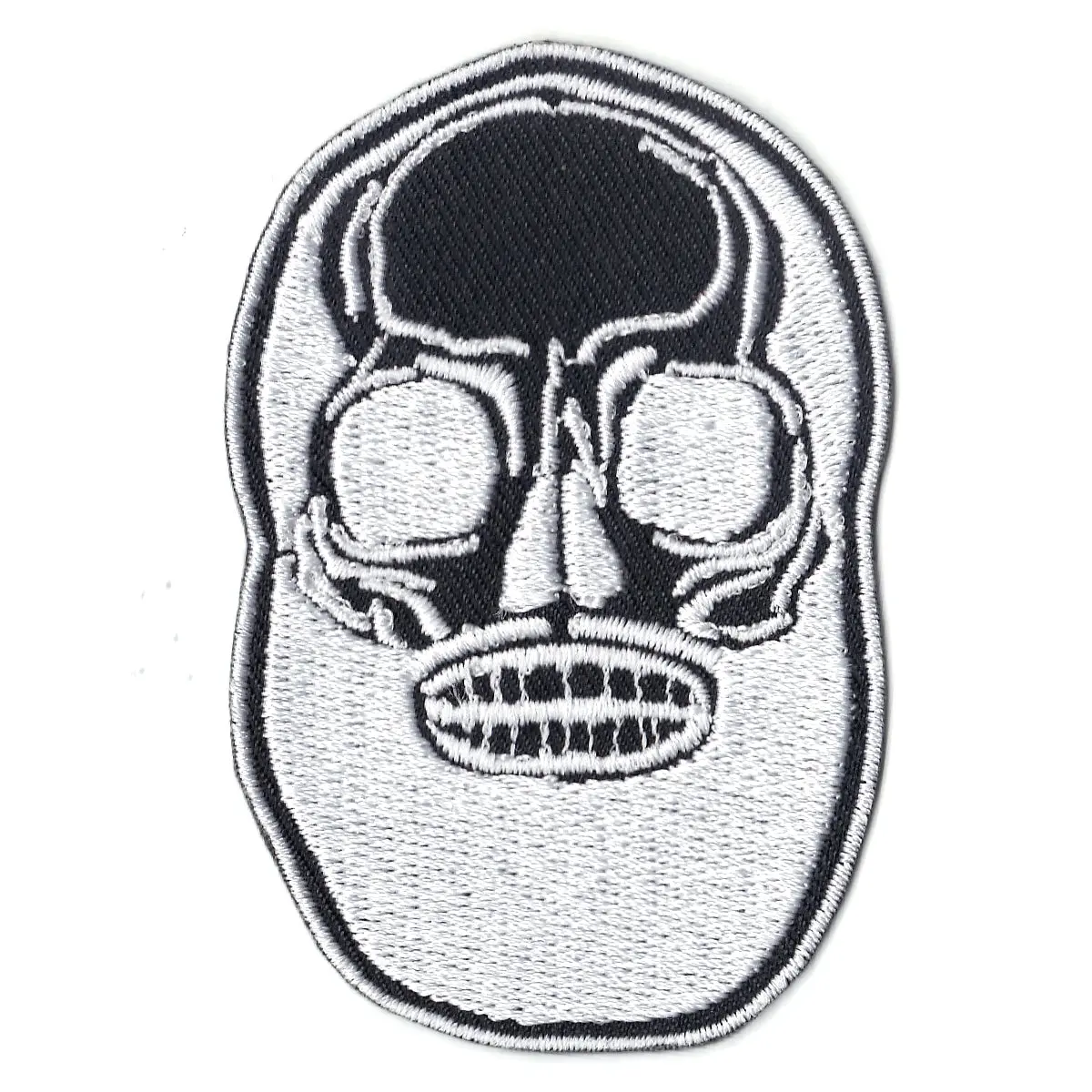 Bearded Skull Rapper Iron on Patch
