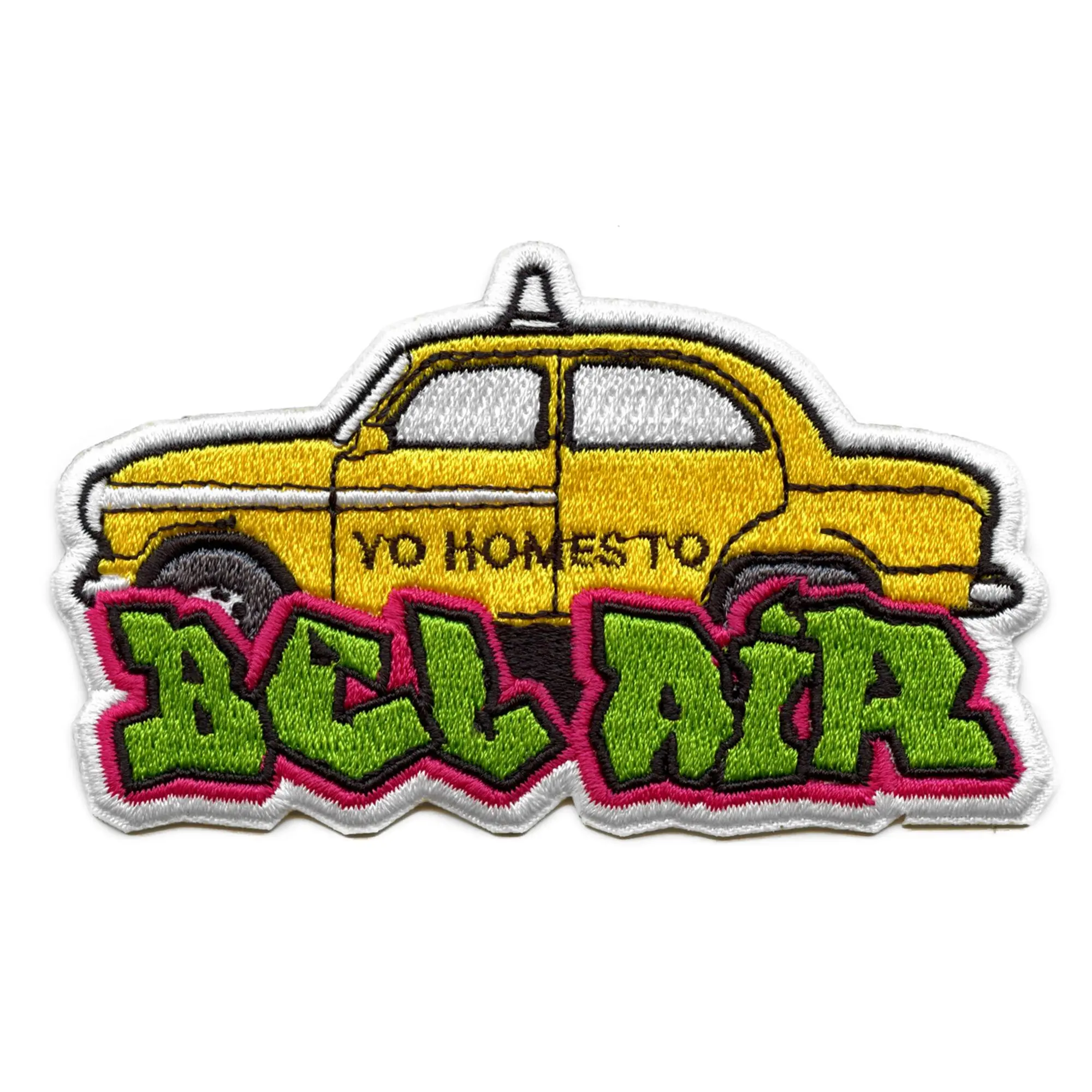 Taxi To Bel Air Yellow Cab Patch Nostalgic Fresh 90's Embroidered Iron On