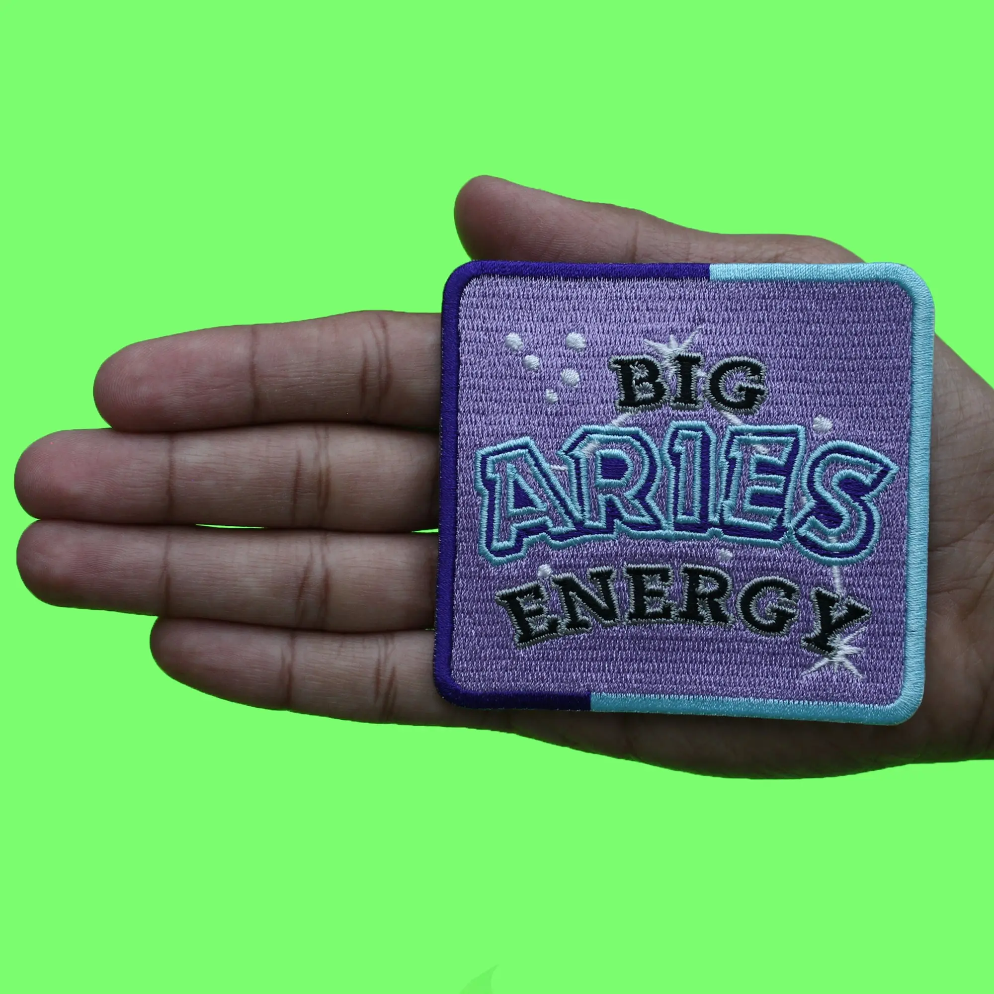 Big Aries Energy Patch Constellation Zodiac Box Embroidered Iron On - Image 2
