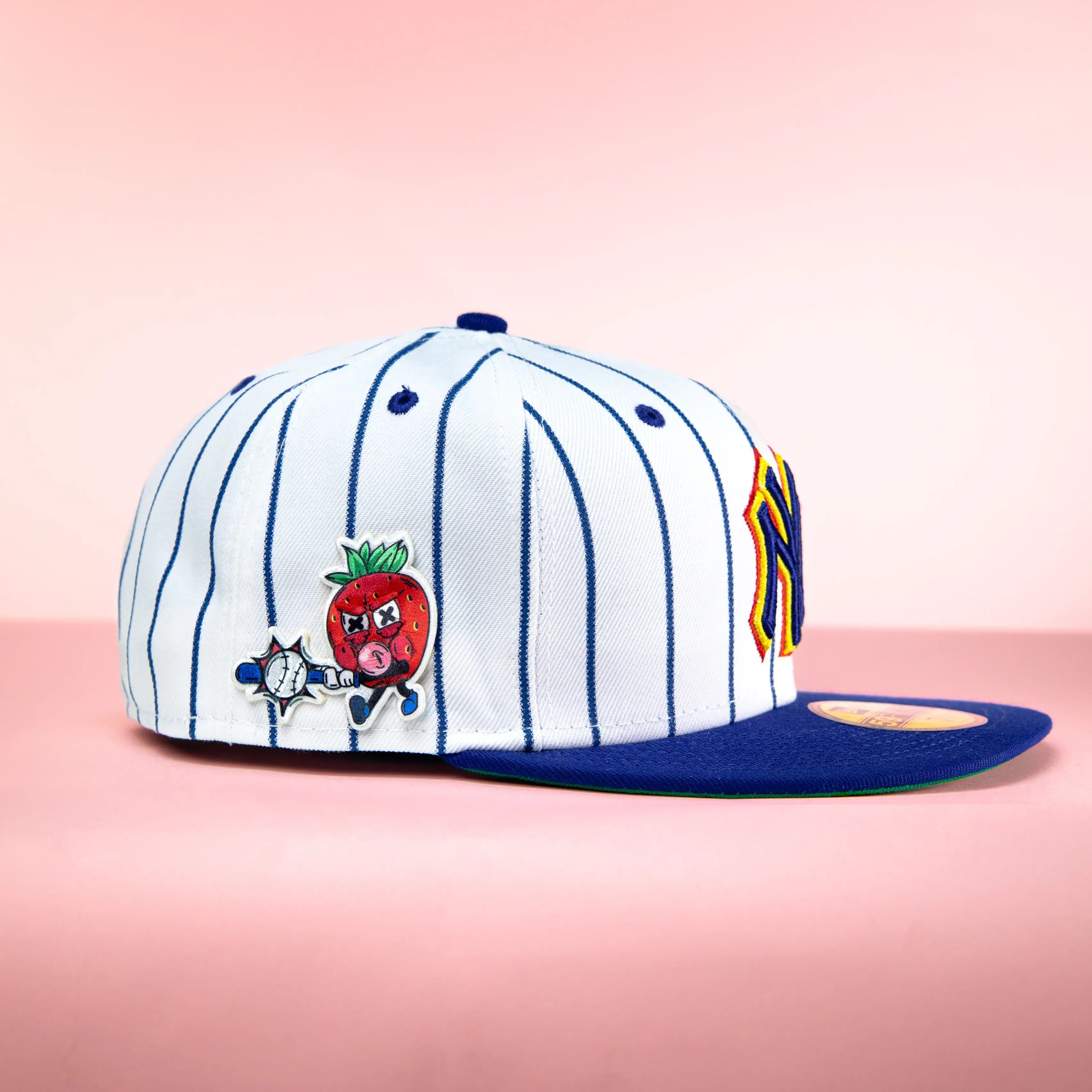 Strawberry Bubblegum Hat Patch Baseball Flavor Embroidered Iron On - Image 2