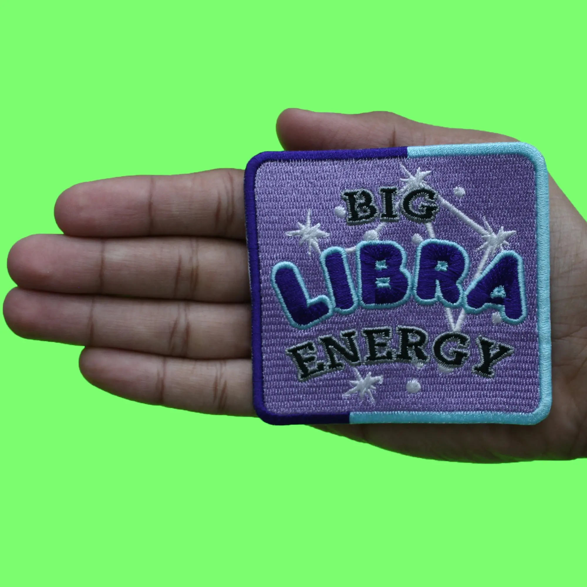 Big Libra Energy Patch Constellation Zodiac Box Embroidered Iron On - Image 2