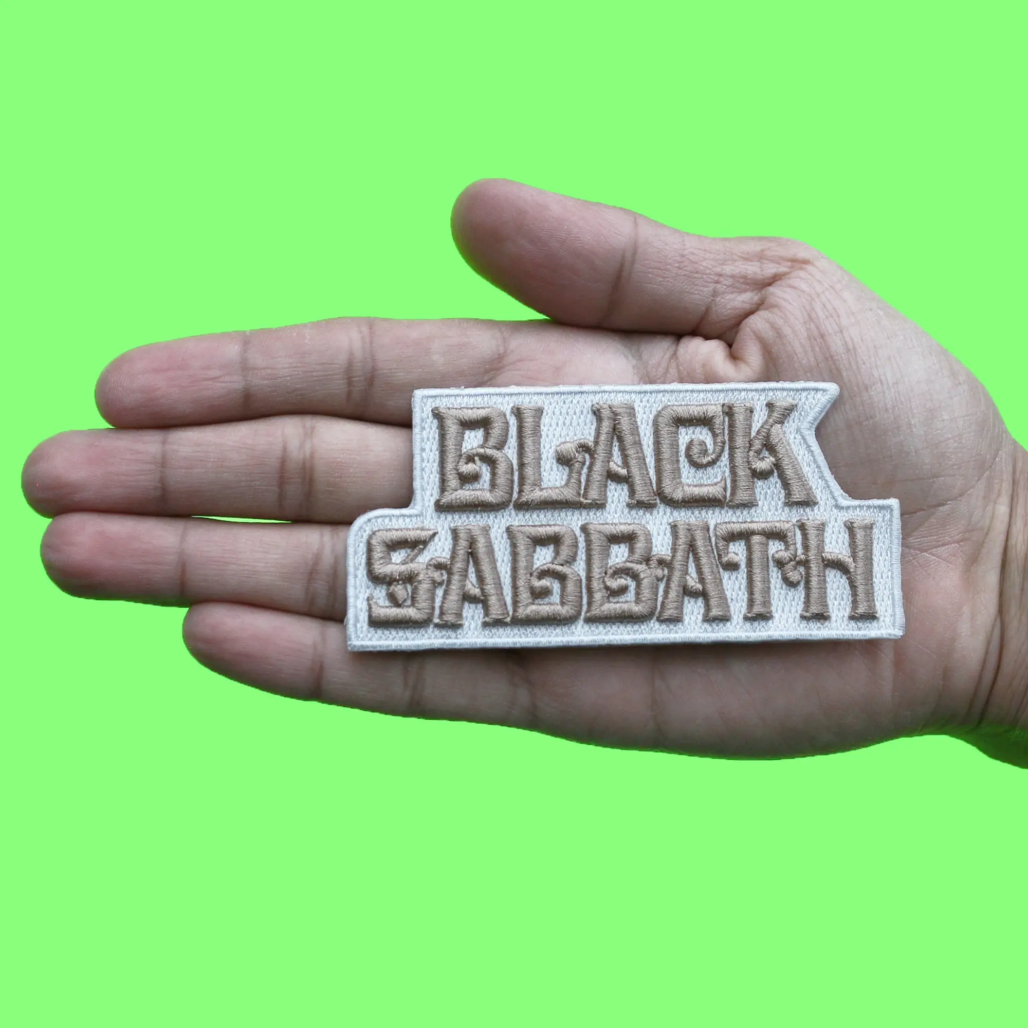 Black Sabbath Band Patch Puff Script Logo Embroidered Iron On - Image 2
