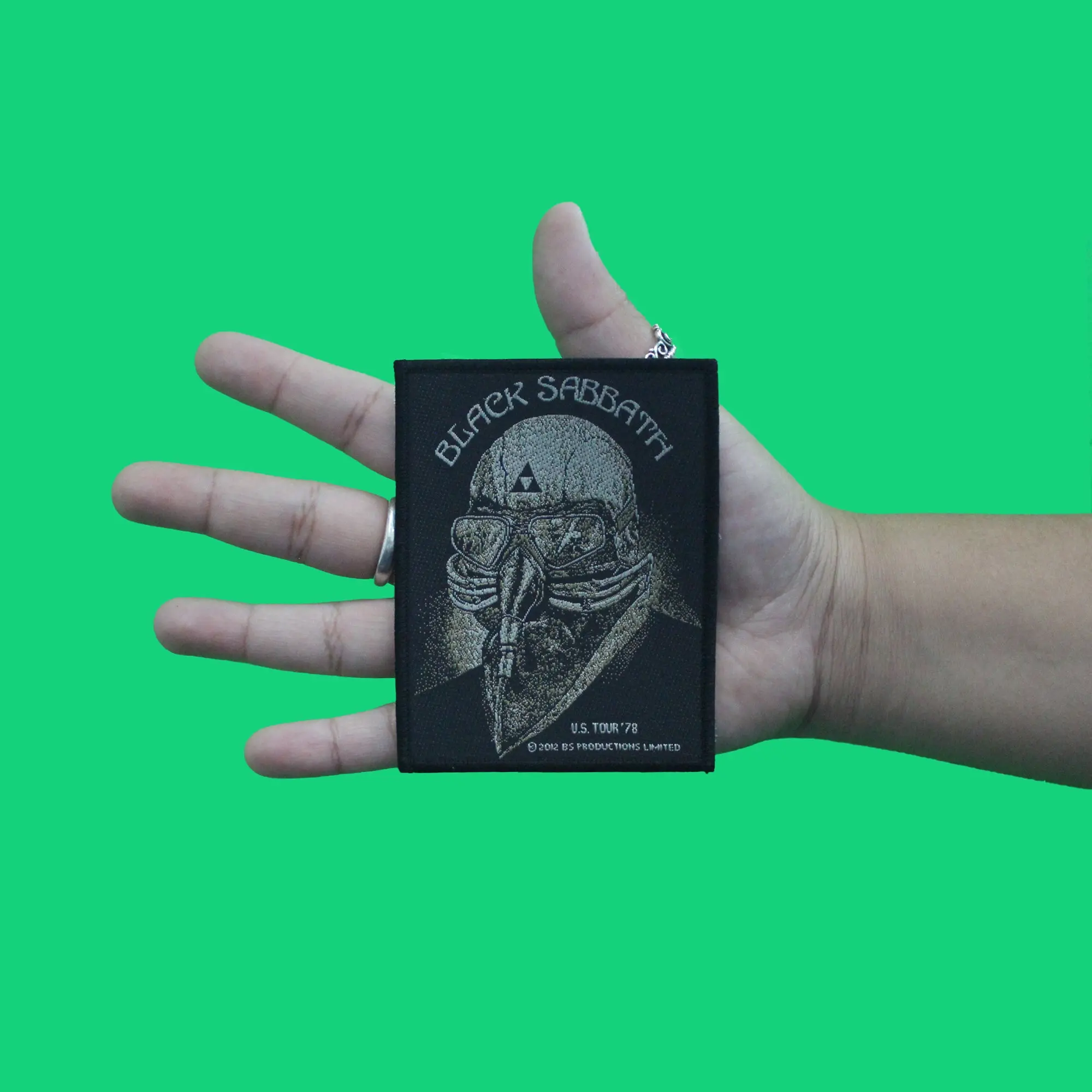 Black Sabbath Gas Mask Patch US Tour '78 Woven Sew On - Image 2
