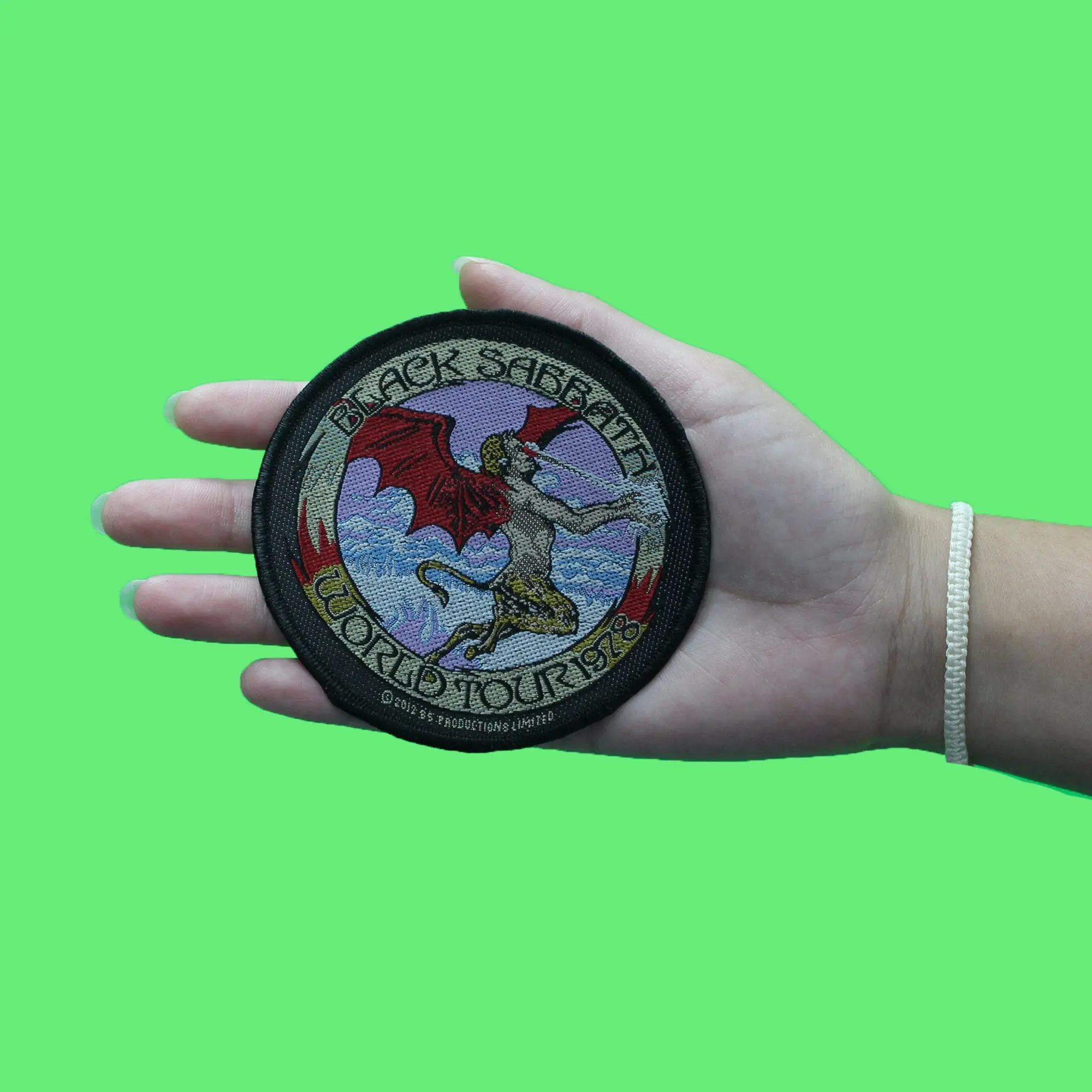 Black Sabbath The Satyrs Patch Flying Devil Round Woven Sew On - Image 2