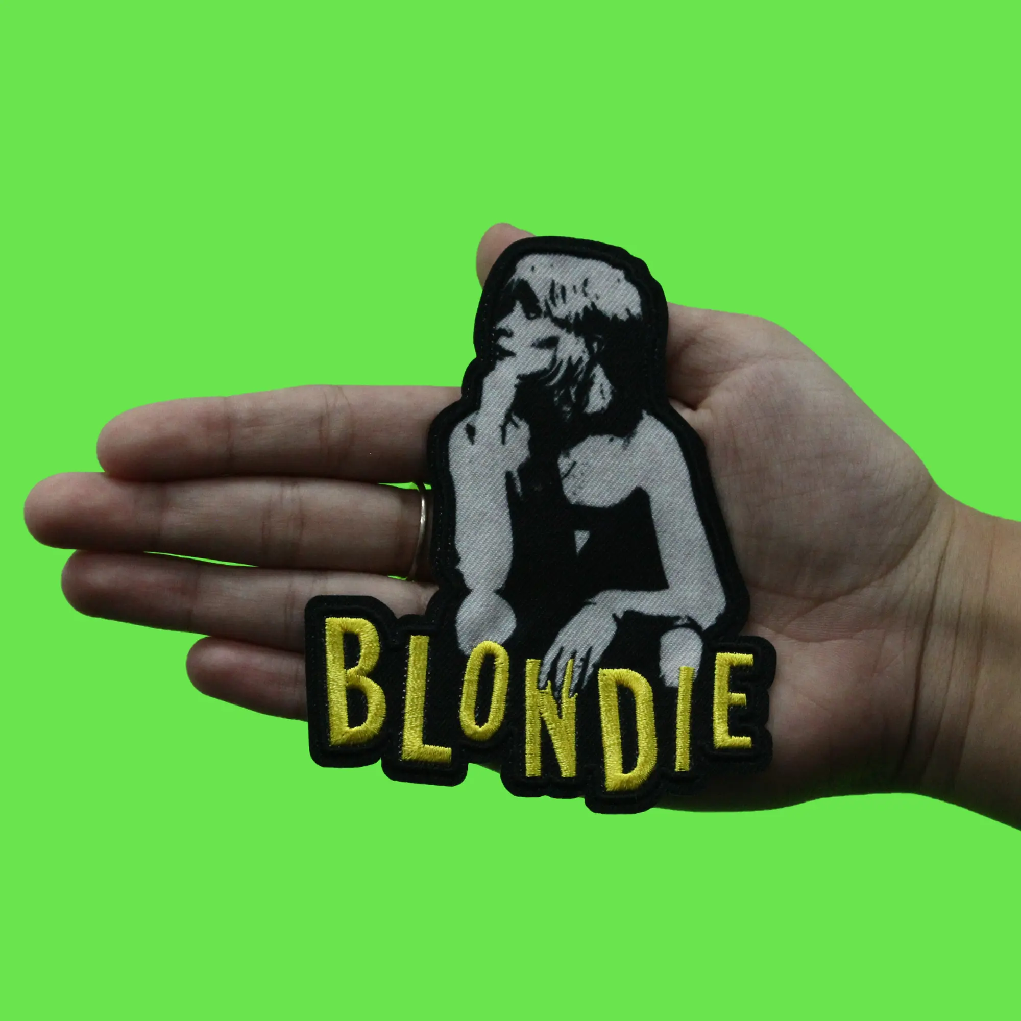 Blondie Stencil Poster Patch New Wave Rock Sublimated Embroidered Iron On - Image 2