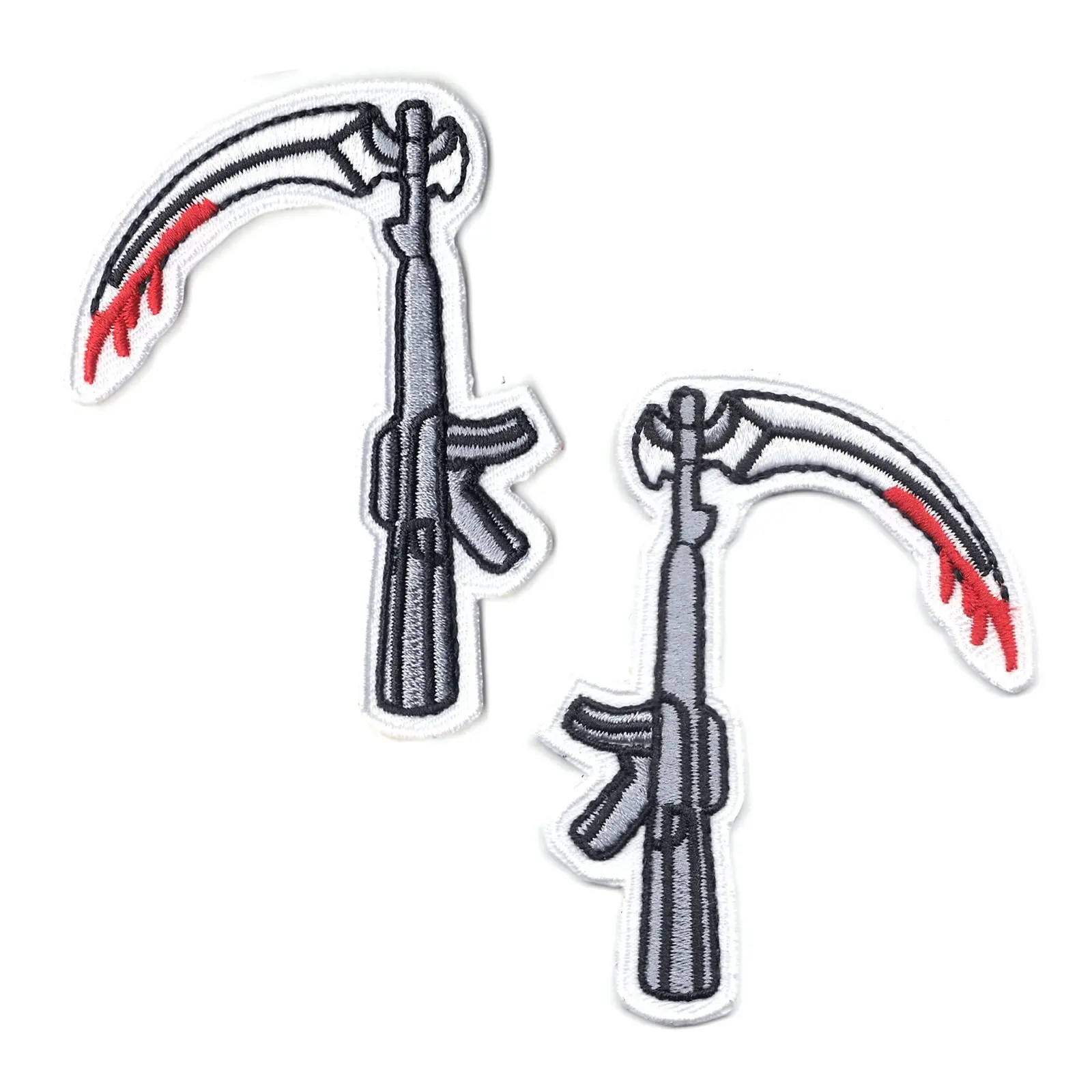 Bloody M16 Scythes Collar Bikers Club Iron On Patch
