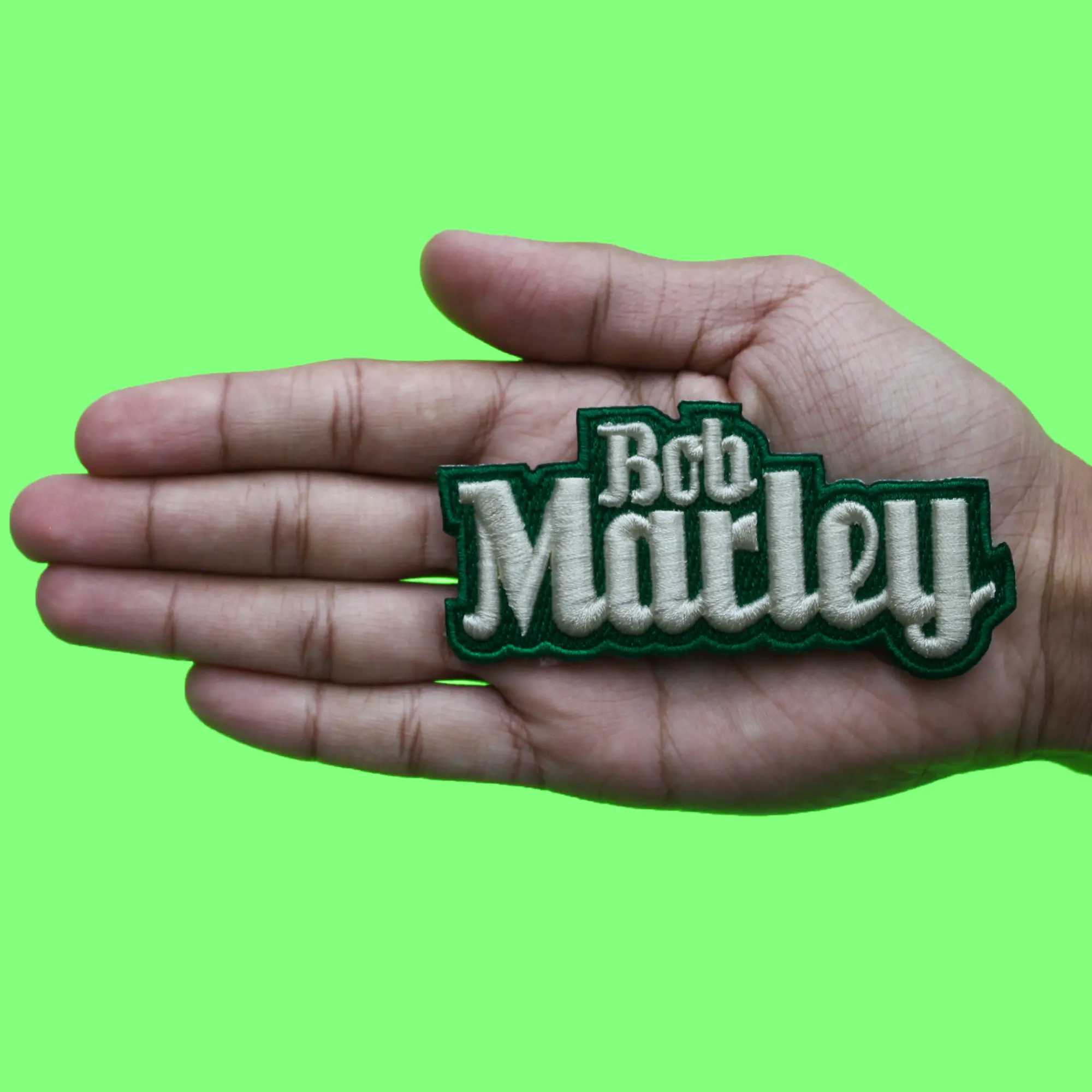 Bob Marley Singer Patch Cursive Script Logo Embroidered Puff Iron On - Image 2