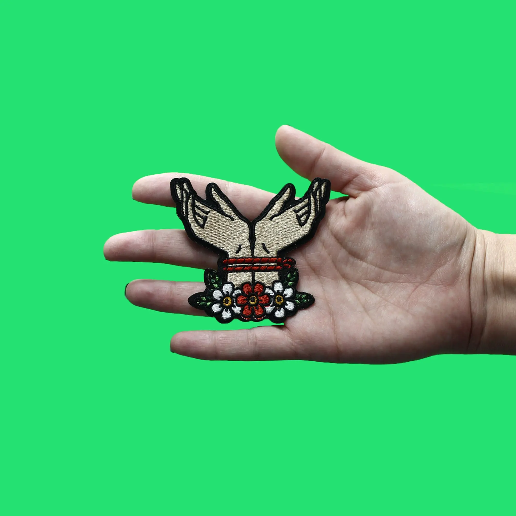 Bondage Rope Bound Wrists Patch Shibari Kink Fetish Embroidered Iron On - Image 2