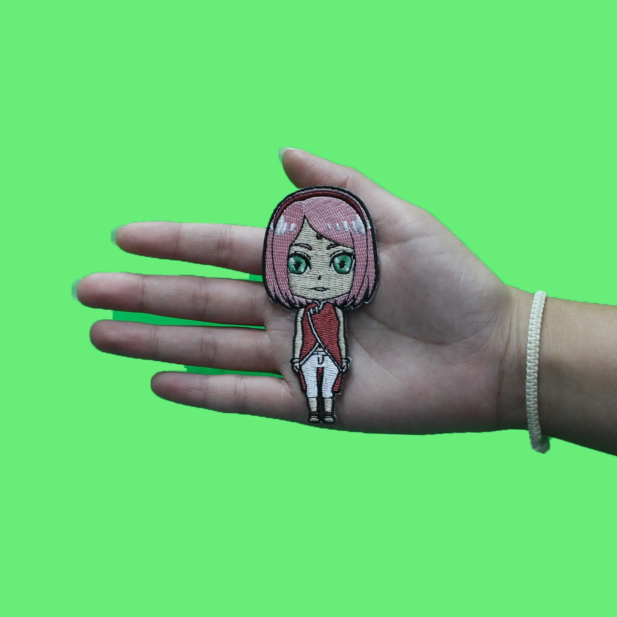 Boruto Sakura Smiling Patch Full Body Pose Embroidered Iron On - Image 2