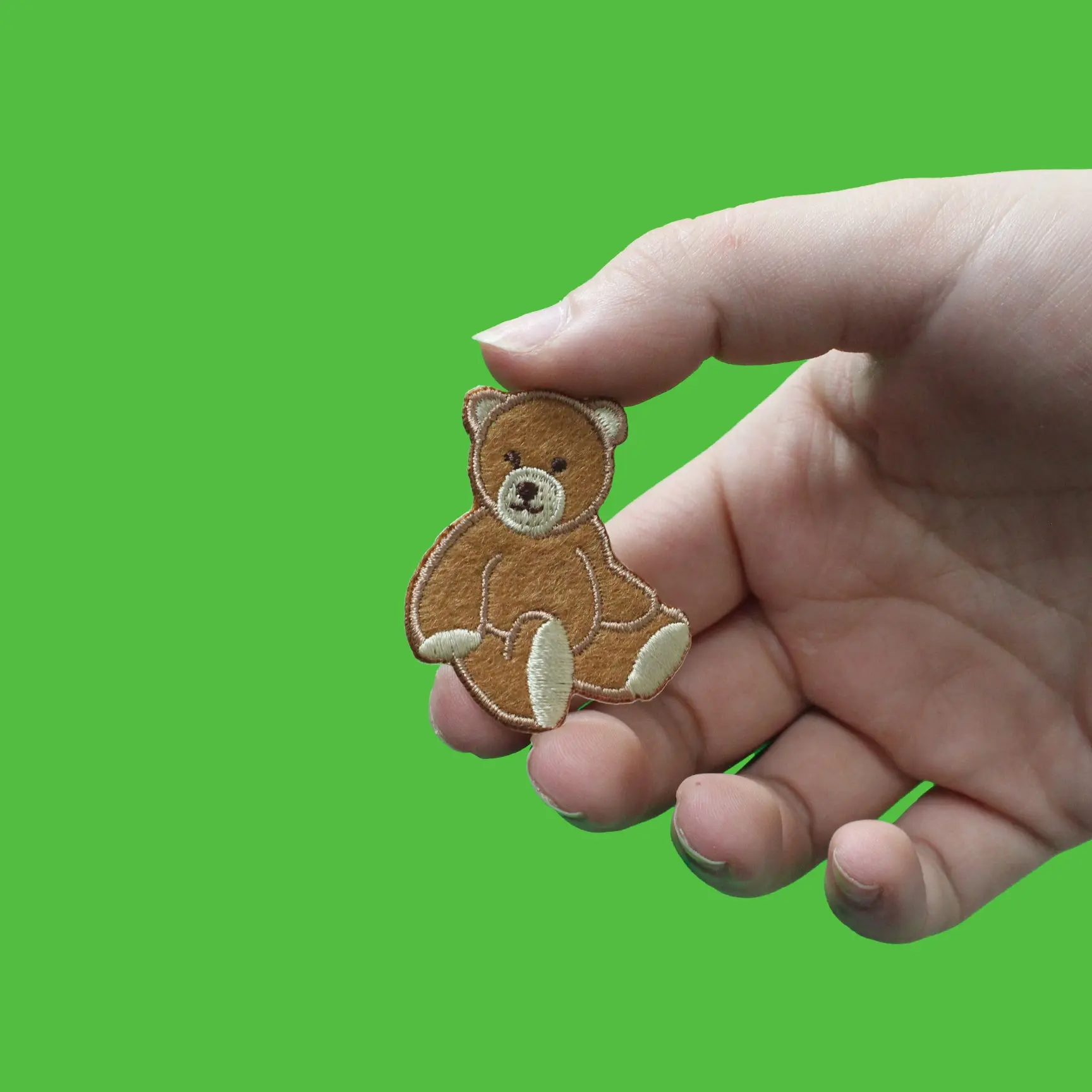 Brown Teddy Bear Sitting Cute Felt Applique Iron On Patch - Image 2