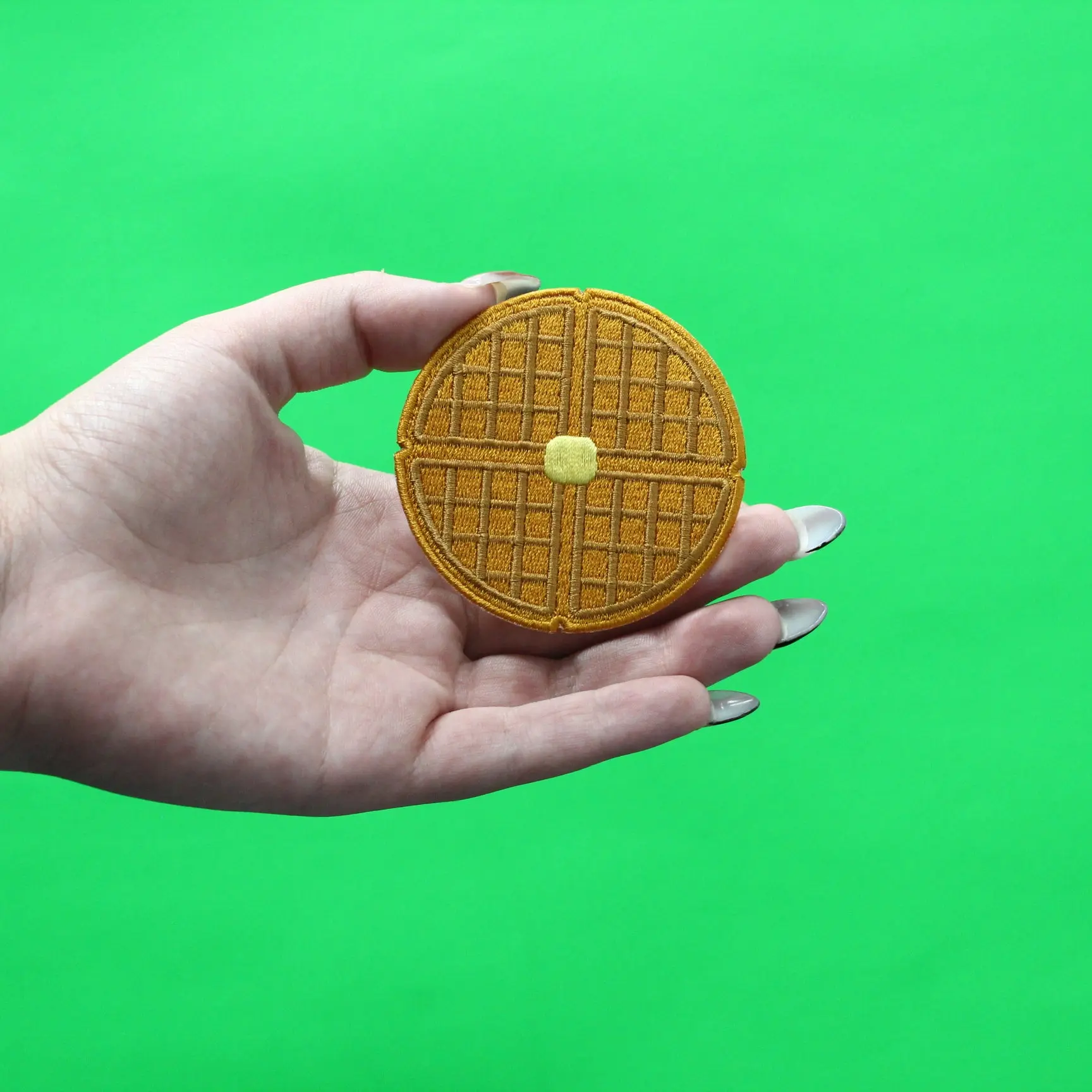 Buttery Waffle Patch Breakfast Food TV Embroidered Iron On - Image 2