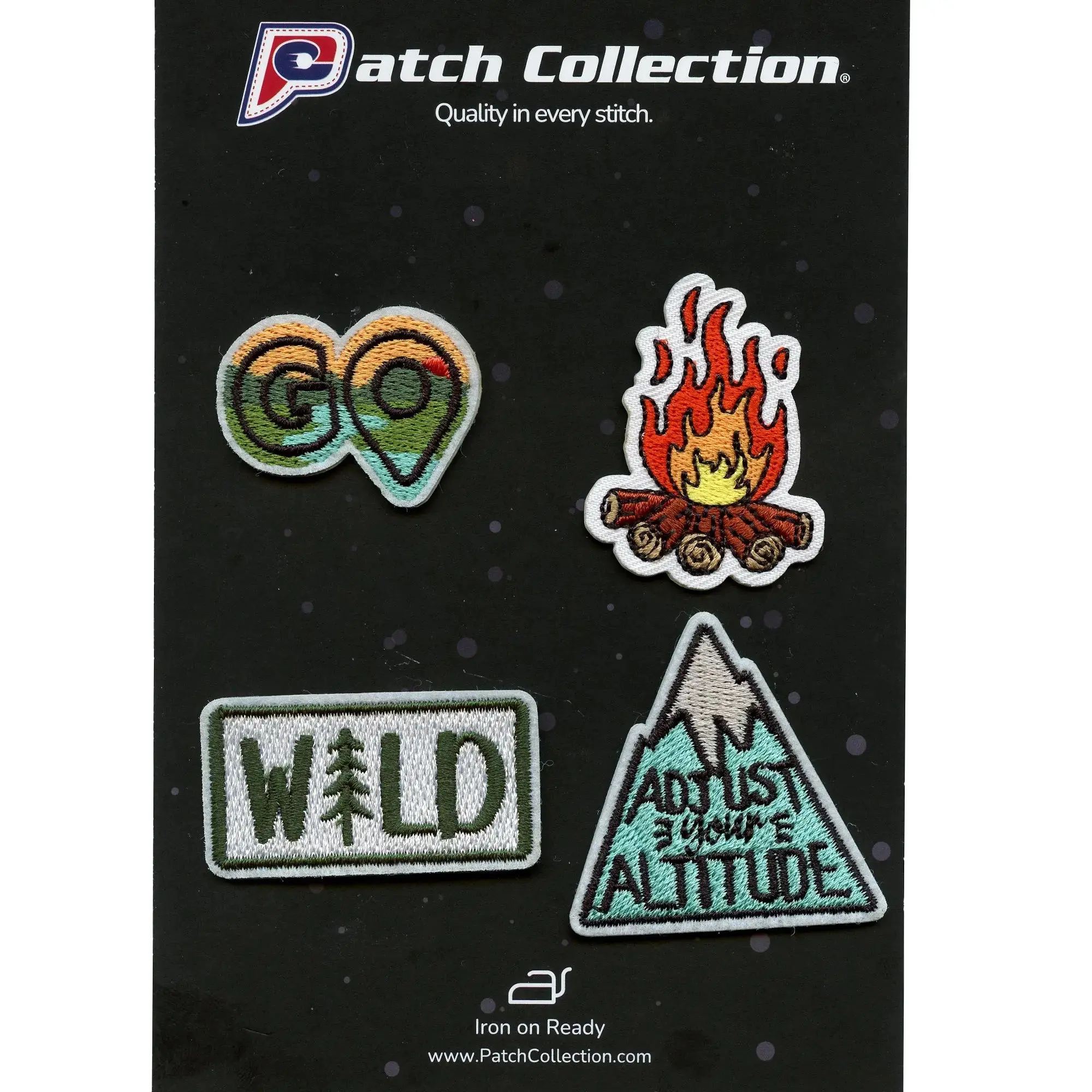 Camping Mini Set Patch Adjust Youre Altitude Embroidered Iron On - Image 2