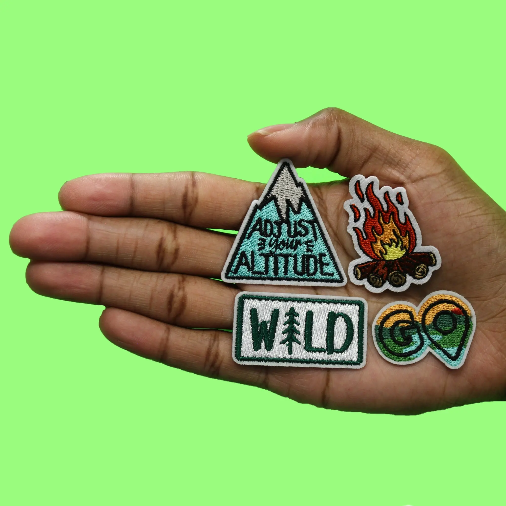 Camping Mini Set Patch Adjust Youre Altitude Embroidered Iron On - Image 3