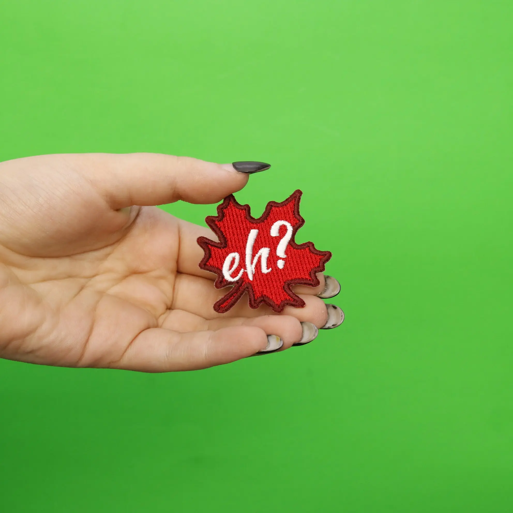 Canada eh? Maple Leaf Embroidered Iron On Patch - Image 2