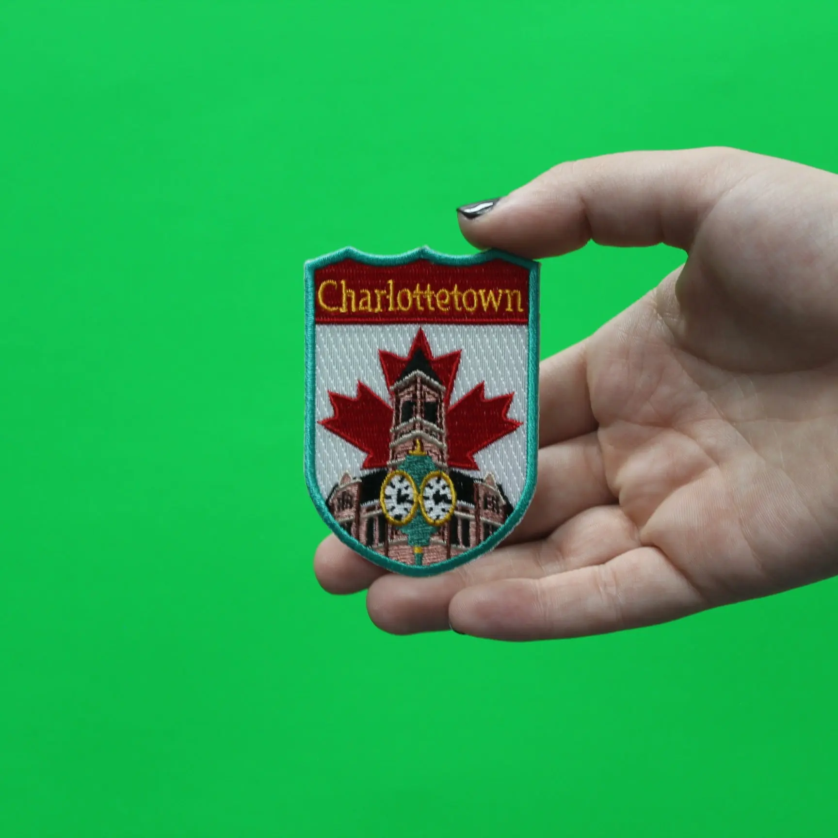 Charlottetown Canada Shield Embroidered Iron On Patch - Image 2