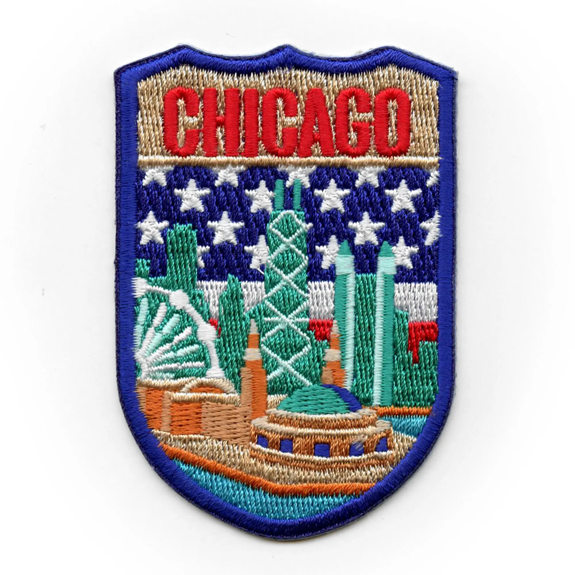 Chicago City Tourist Patch World Travel Badge Embroidered Iron-On