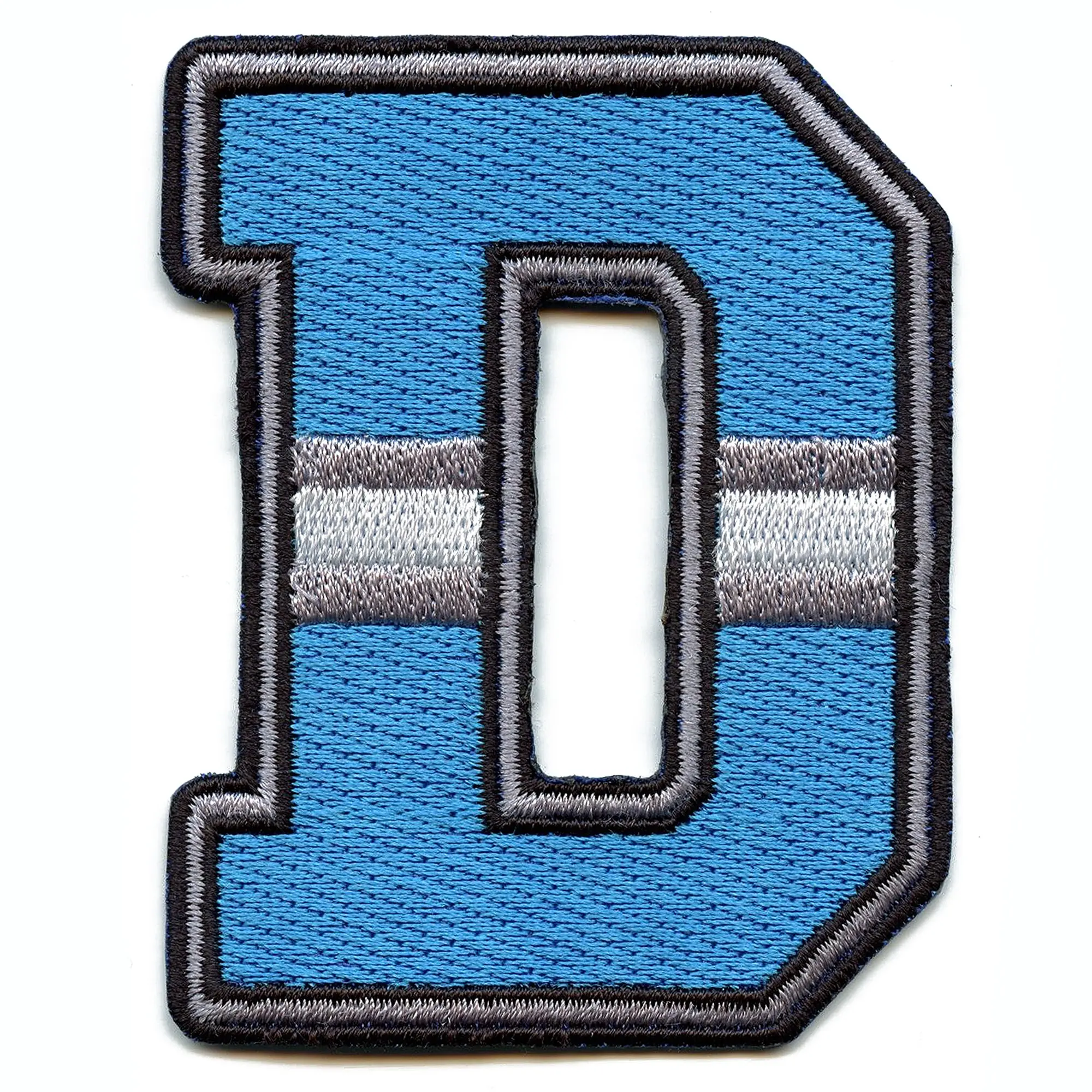 City Of Detroit Blue/White "D" Logo Football Jersey Parody Embroidered Iron On Patch
