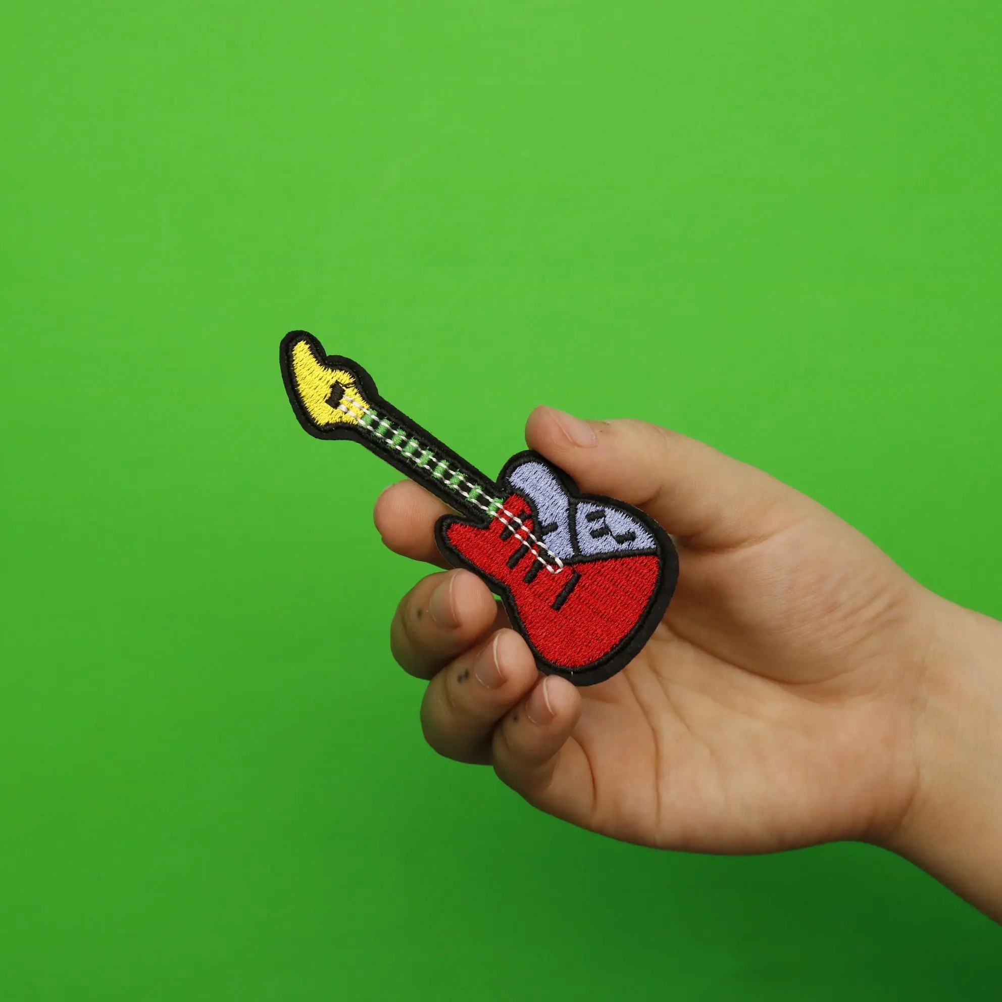 Colorful Electric Guitar Embroidered Iron On Patch - Image 2