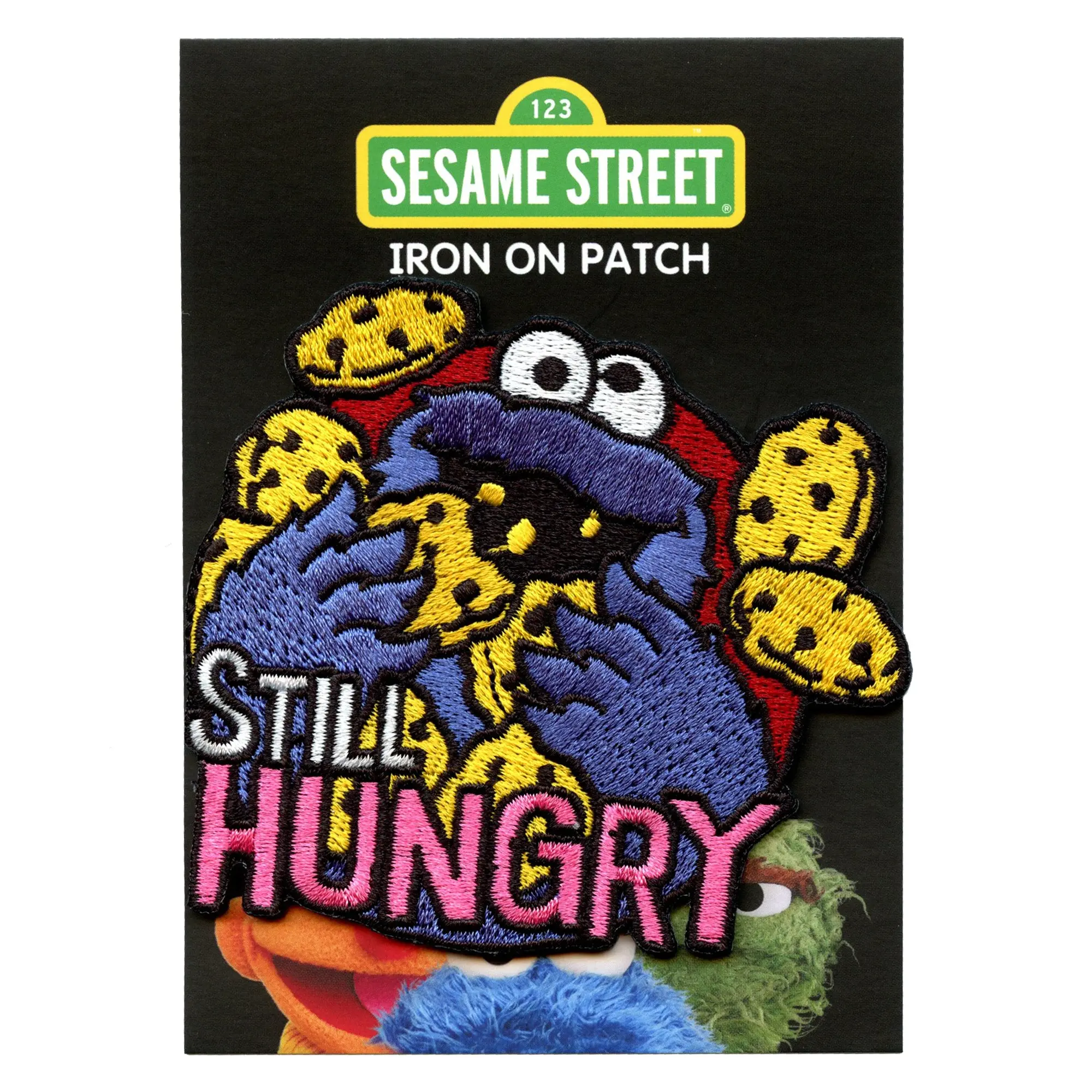 Cookie Monster "Still Hungry" Embroidered Iron On Patch - Image 2