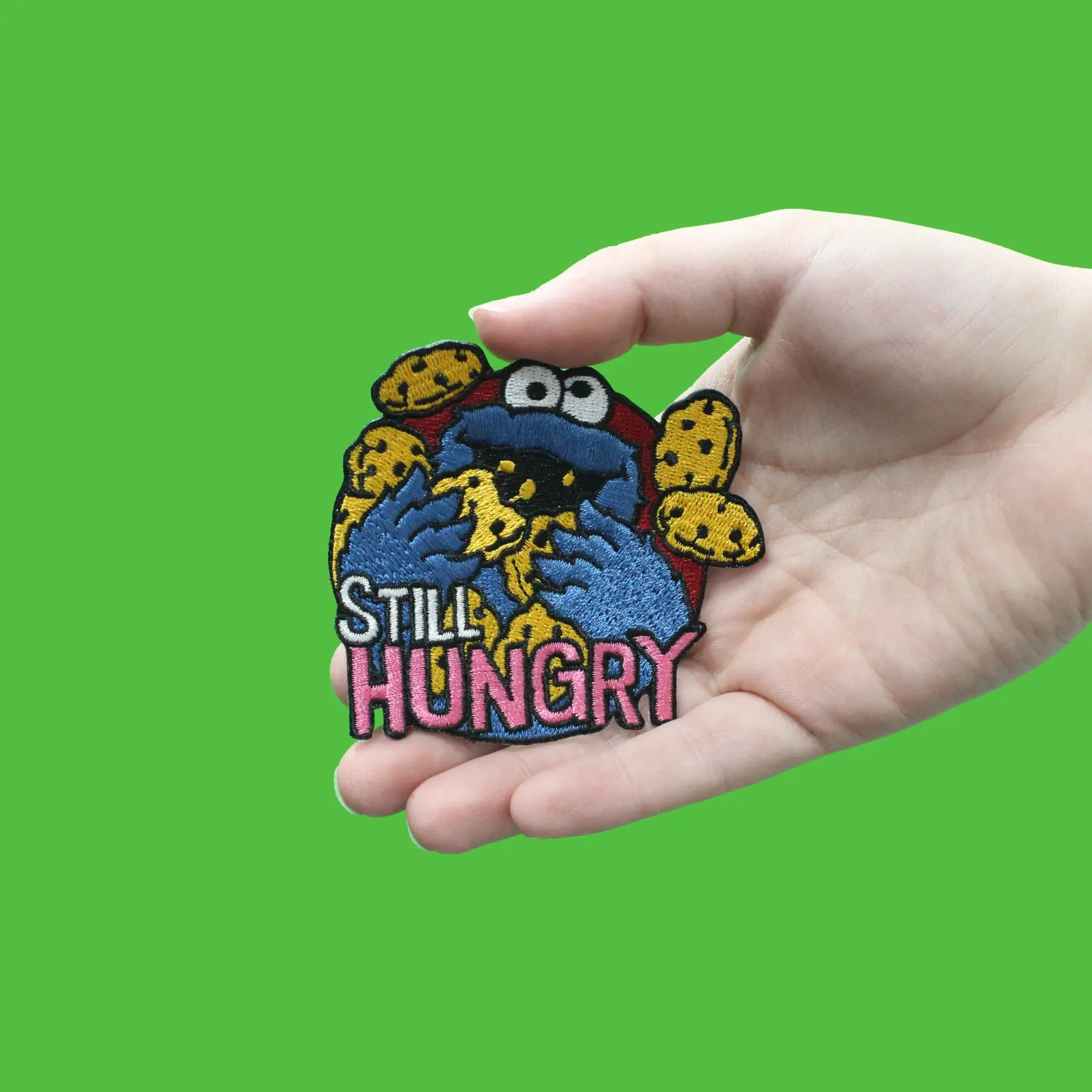 Cookie Monster "Still Hungry" Embroidered Iron On Patch - Image 3