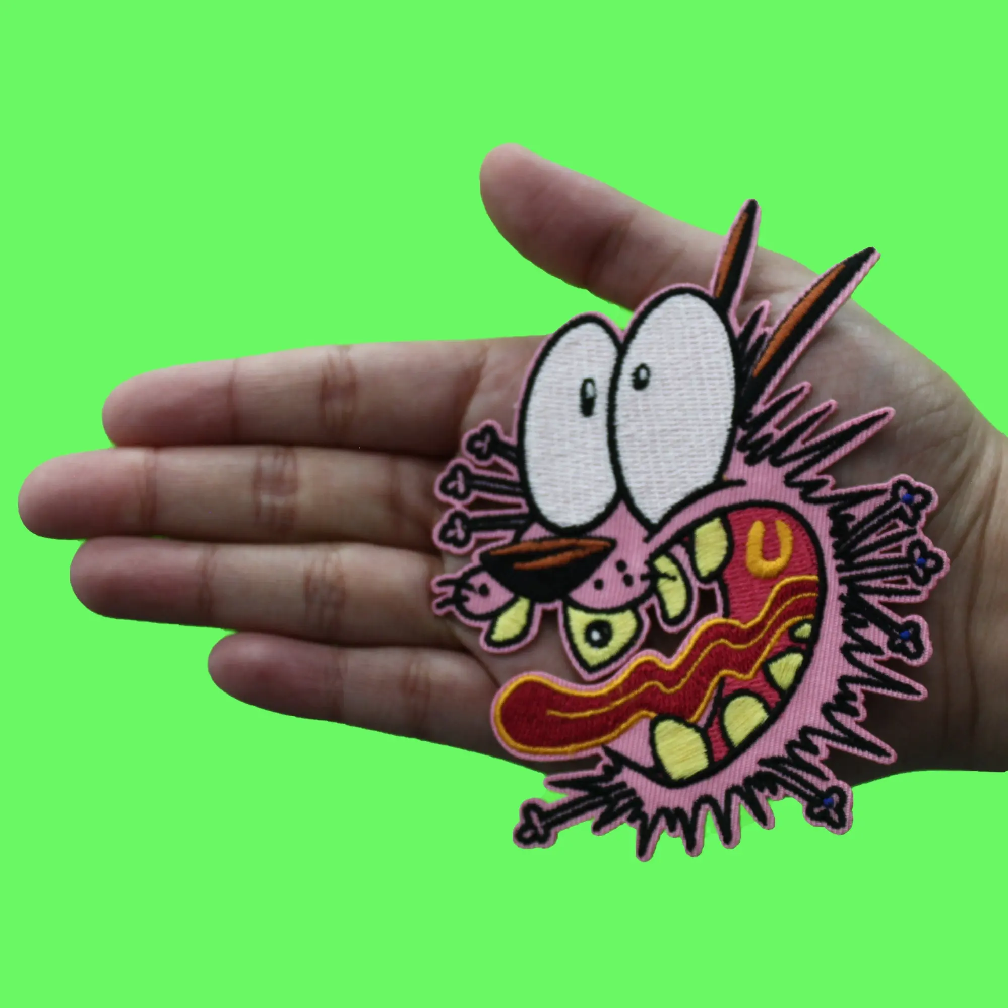 Courage The Cowardly Dog Patch Freaking Out Cartoon Embroidered Iron-On - Image 2