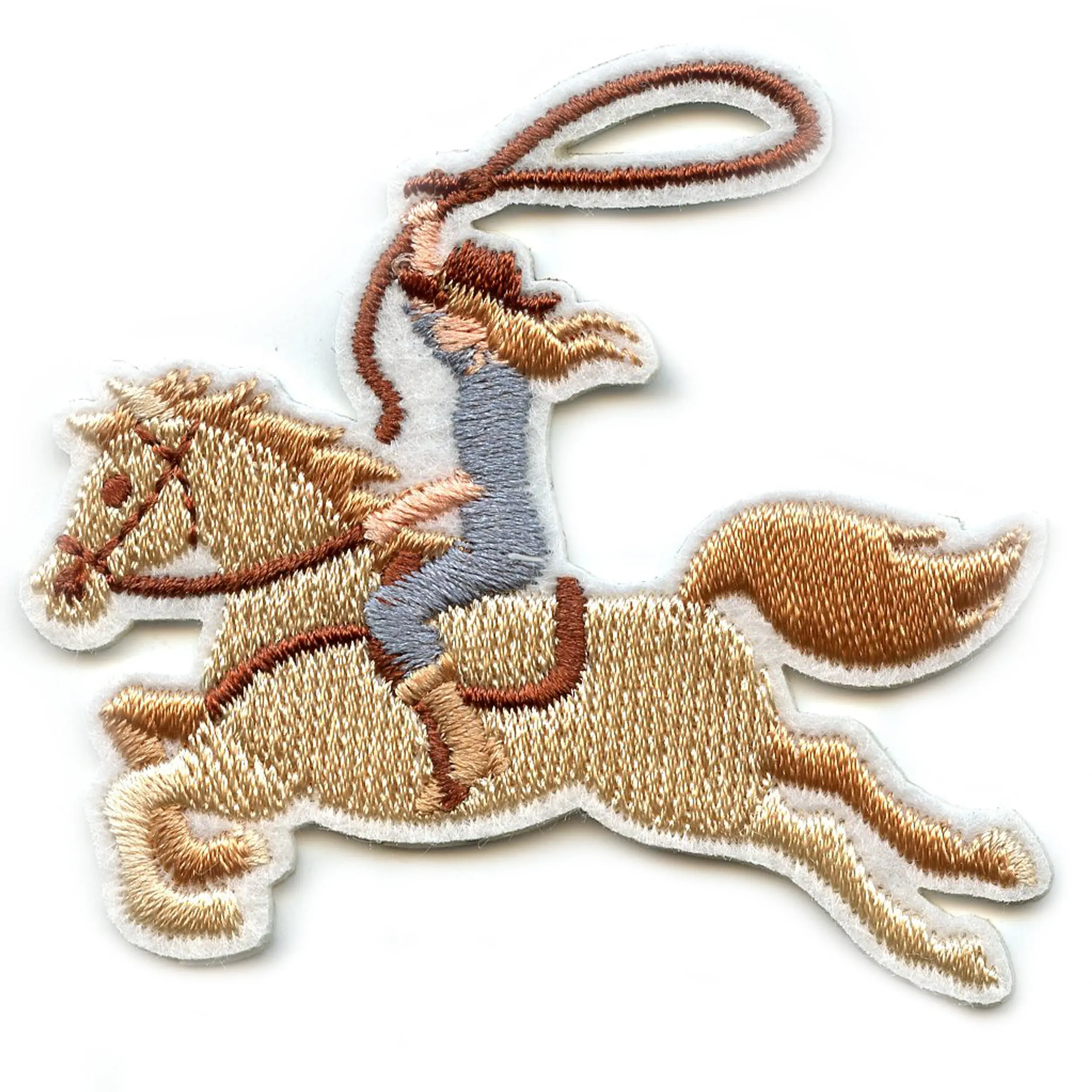 Cowgirl Riding Horse Patch Western Country Aesthetic Embroidered Iron-On