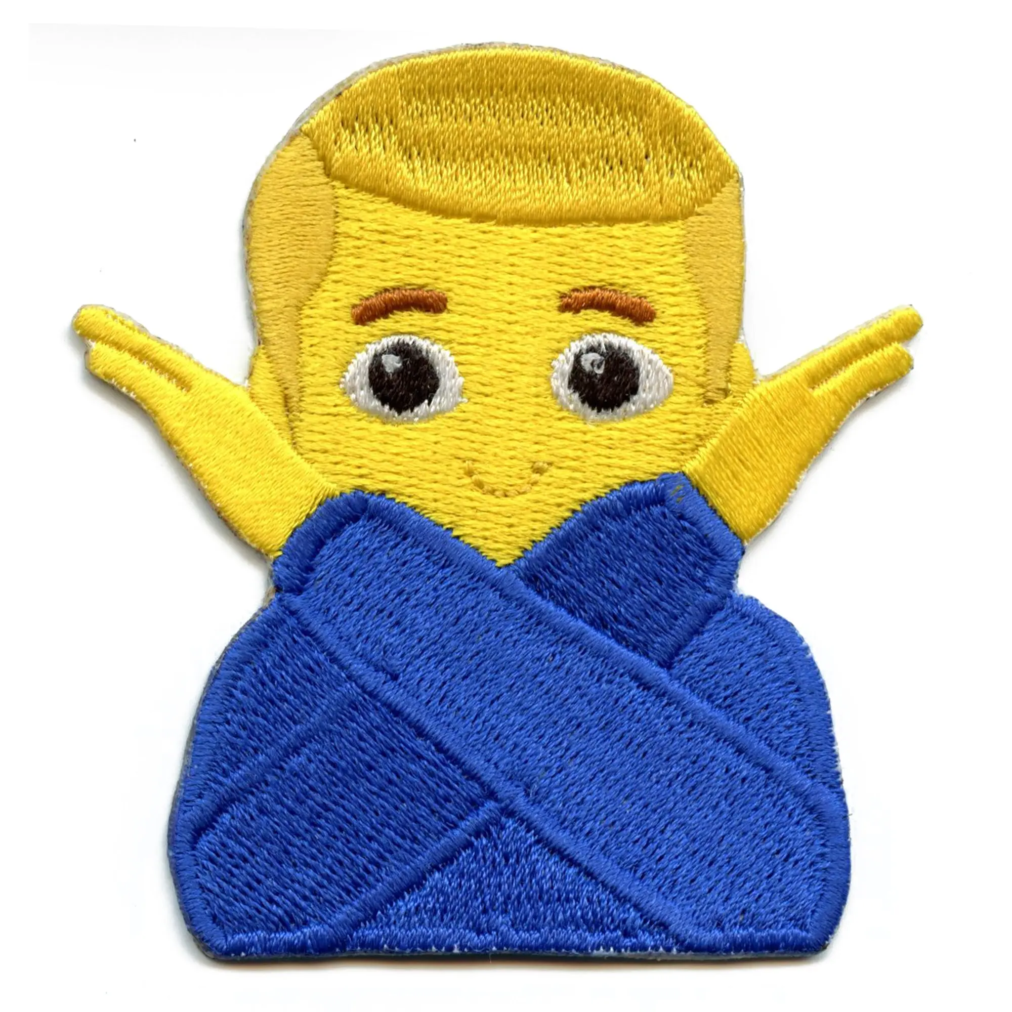 Crossed Arms Yellow Man Embroidered Iron On Patch