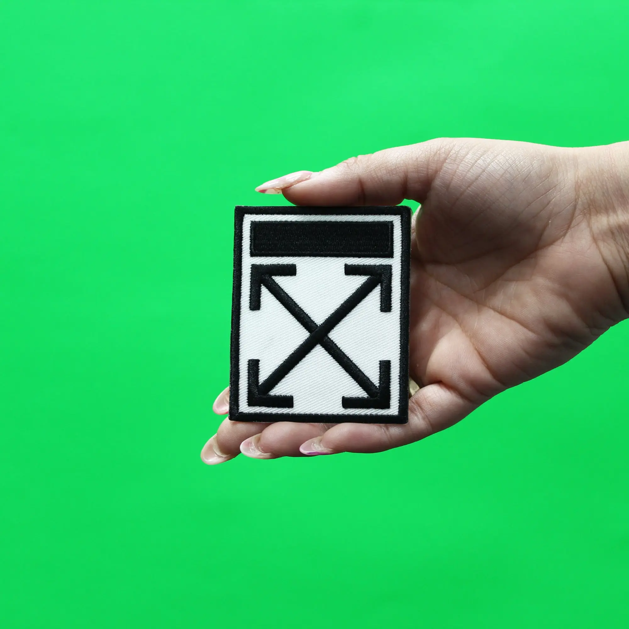 Crossing Arrows Box Logo Iron On Patch - Image 2