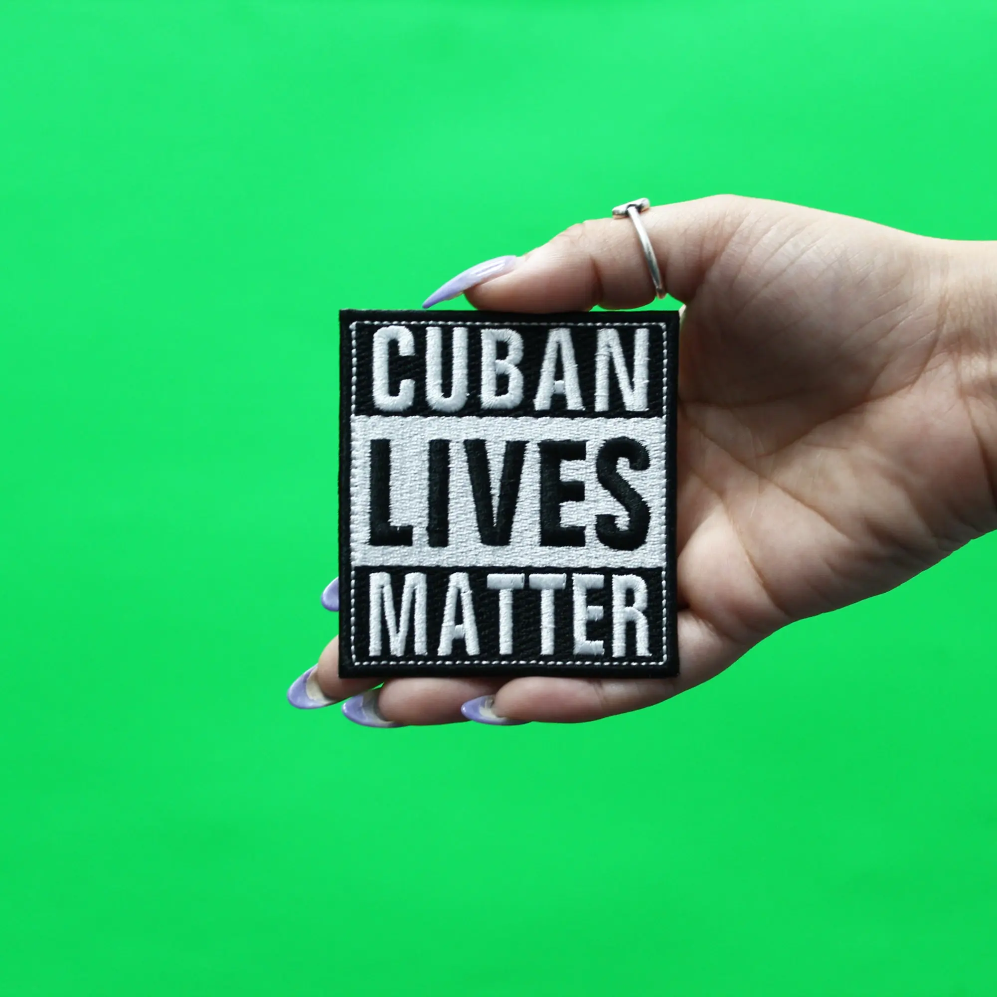 Cuban Lives Matter Patch Social Movement Embroidered Iron On - Image 2