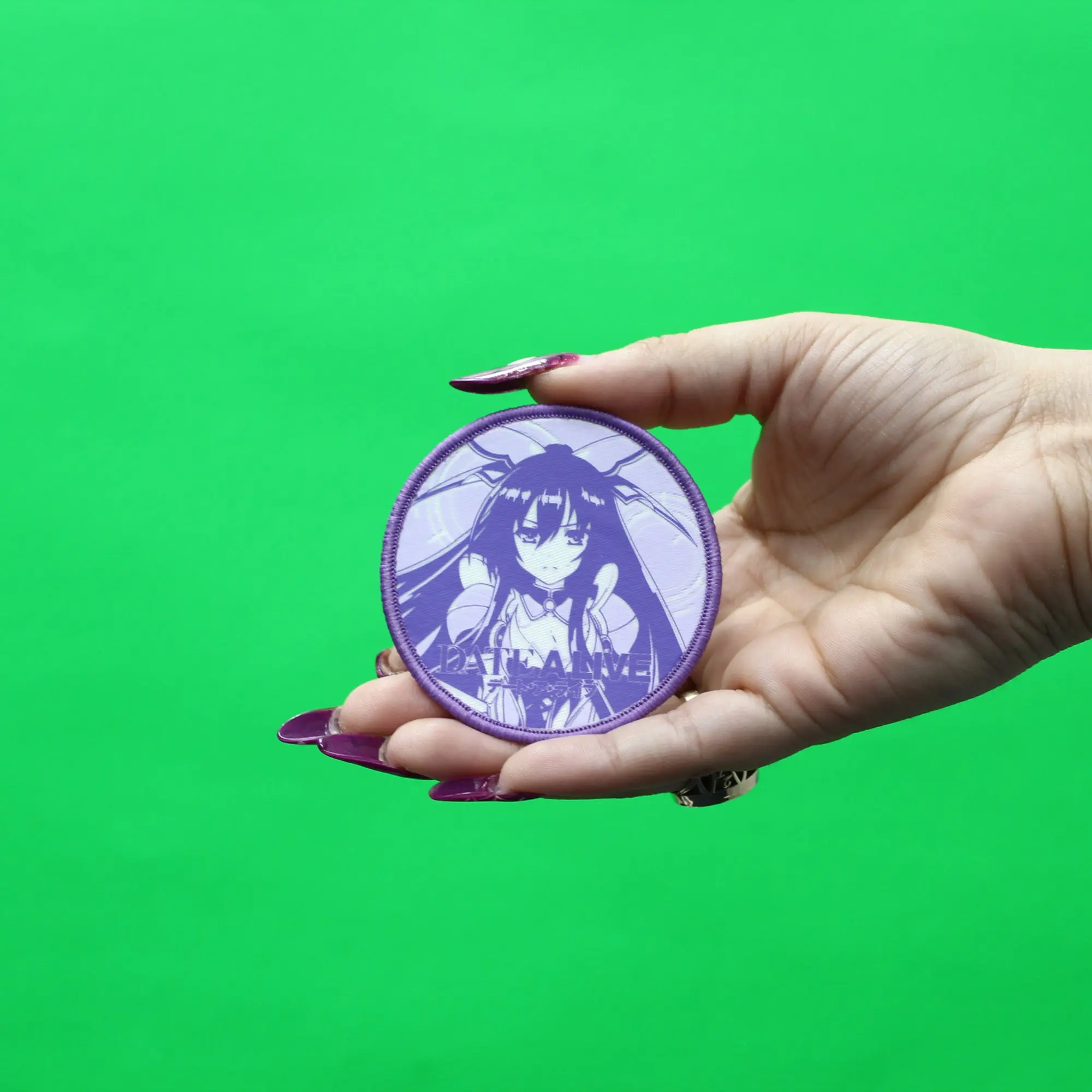Date A Live Tohka Yatogami Patch Round Purple Sublimated Sew On - Image 2